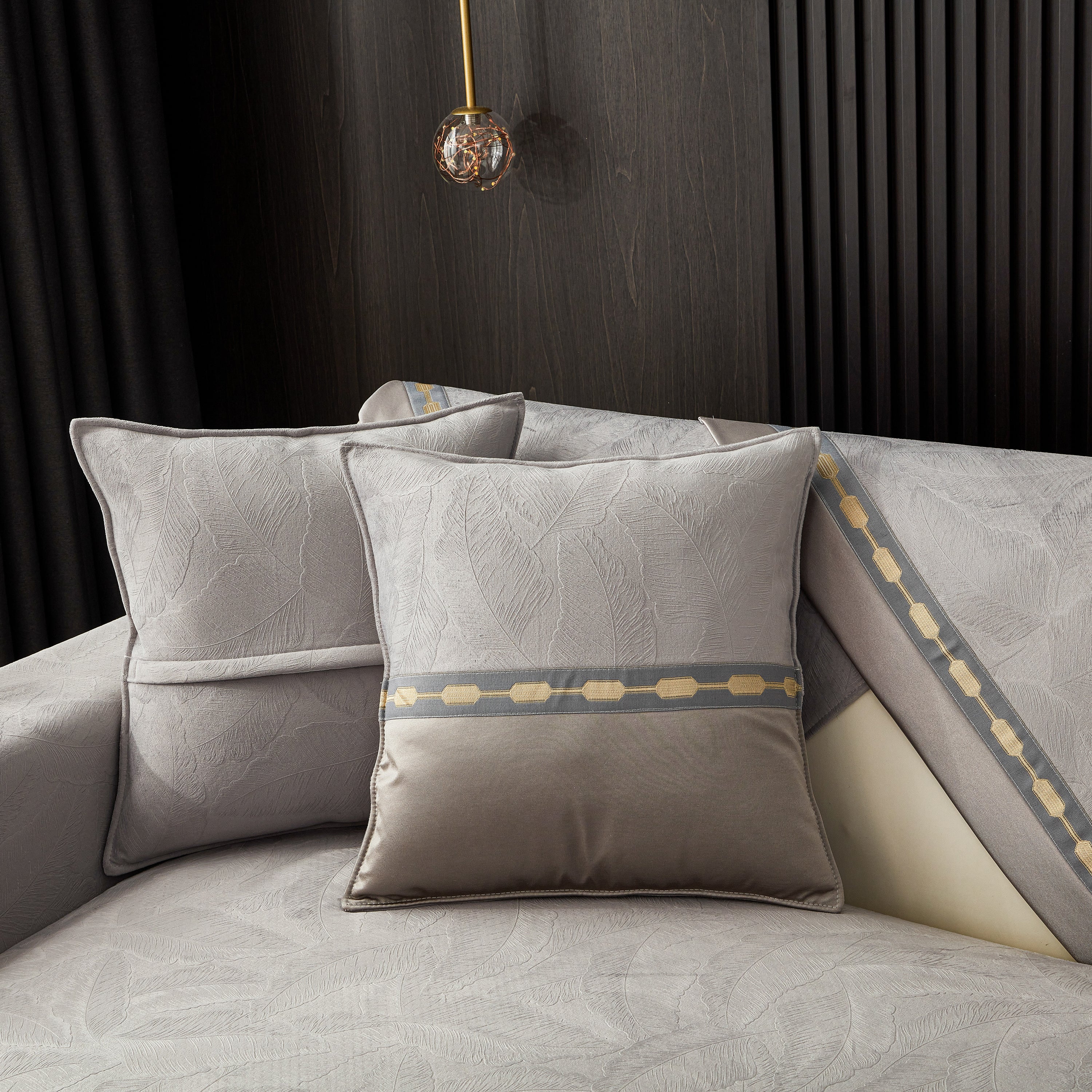 Luxury 3D Embossed Velvet Sofa Cover Anti Slip Plush Cushion Slipcover for Living Room