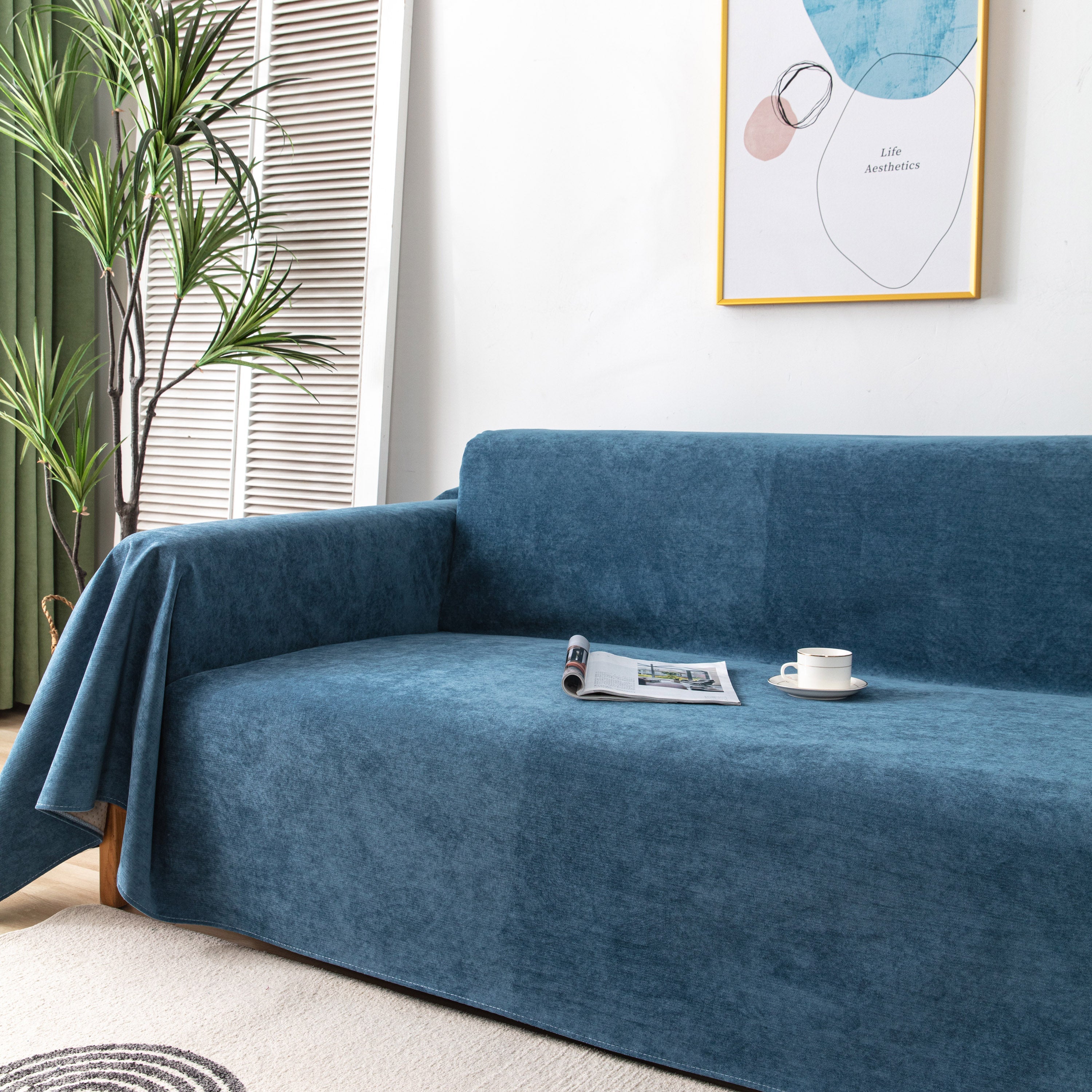 Waterproof Scratch-Resistant Furniture Covers for Pets, Non-Slip Couch Cover Throw