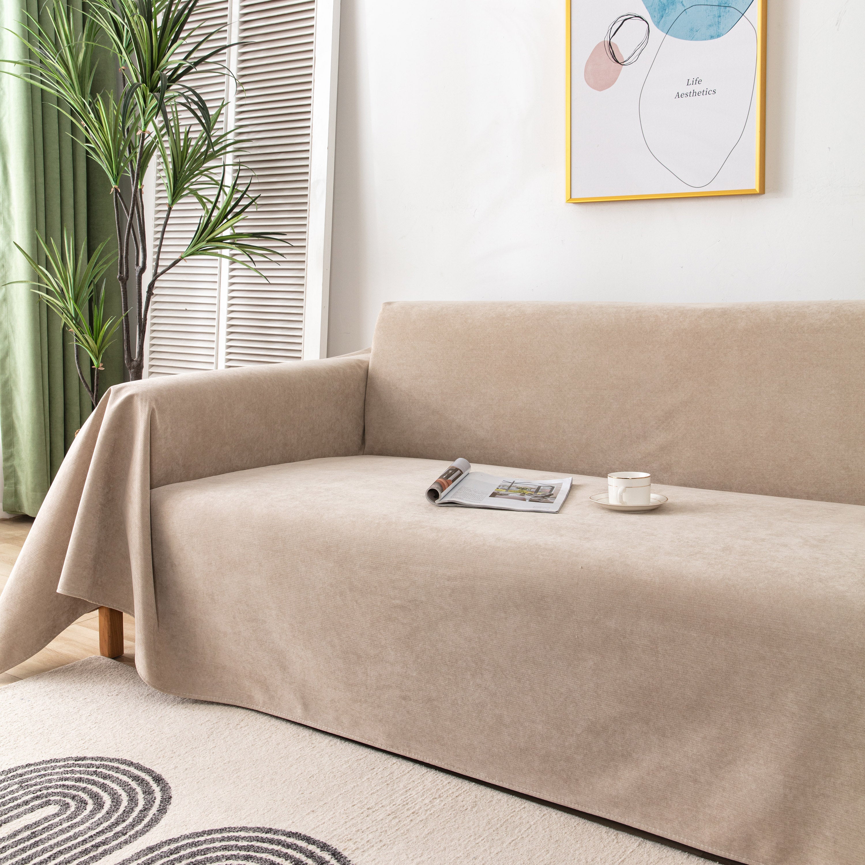 Waterproof Scratch-Resistant Furniture Covers for Pets, Non-Slip Couch Cover Throw