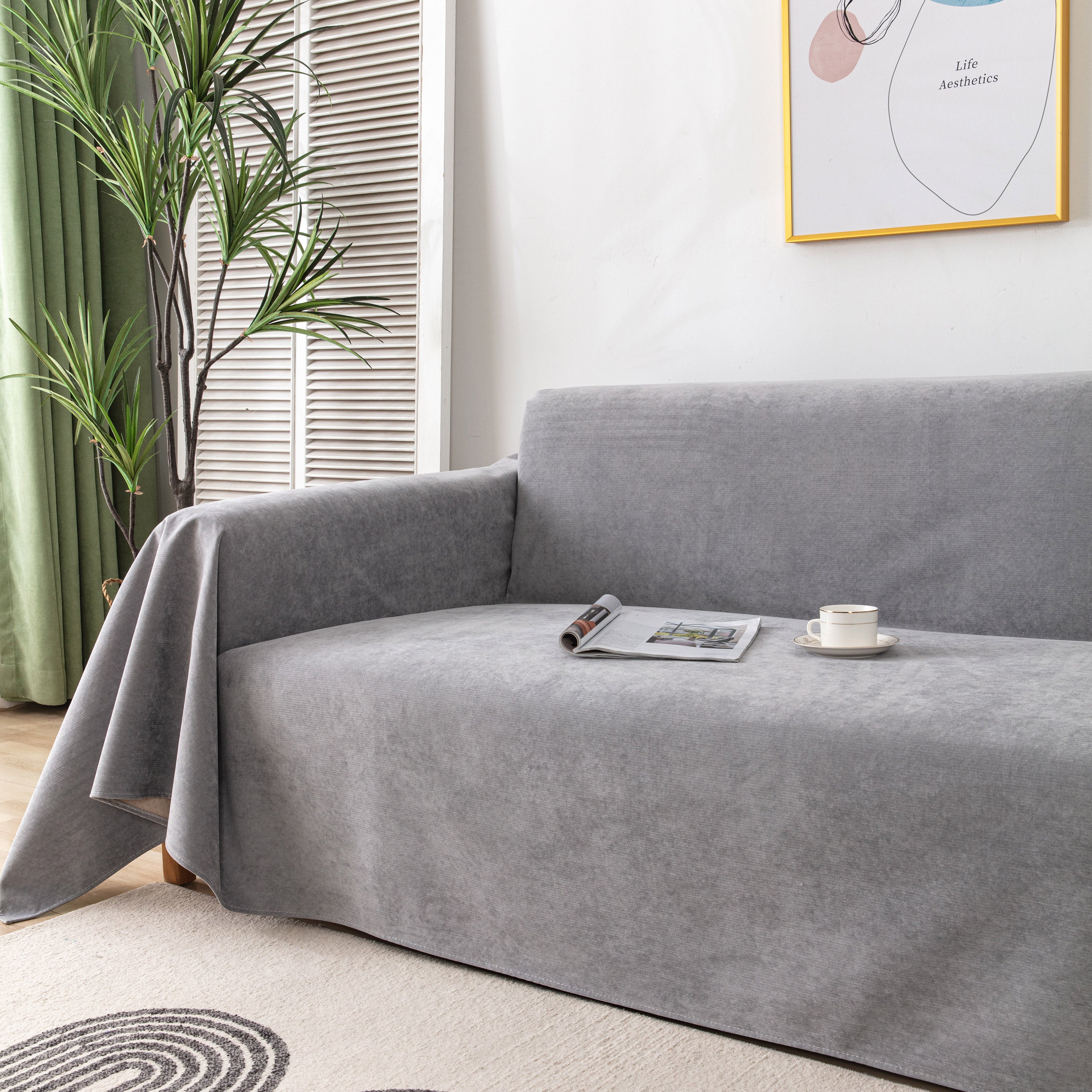 Waterproof Scratch-Resistant Furniture Covers for Pets, Non-Slip Couch Cover Throw