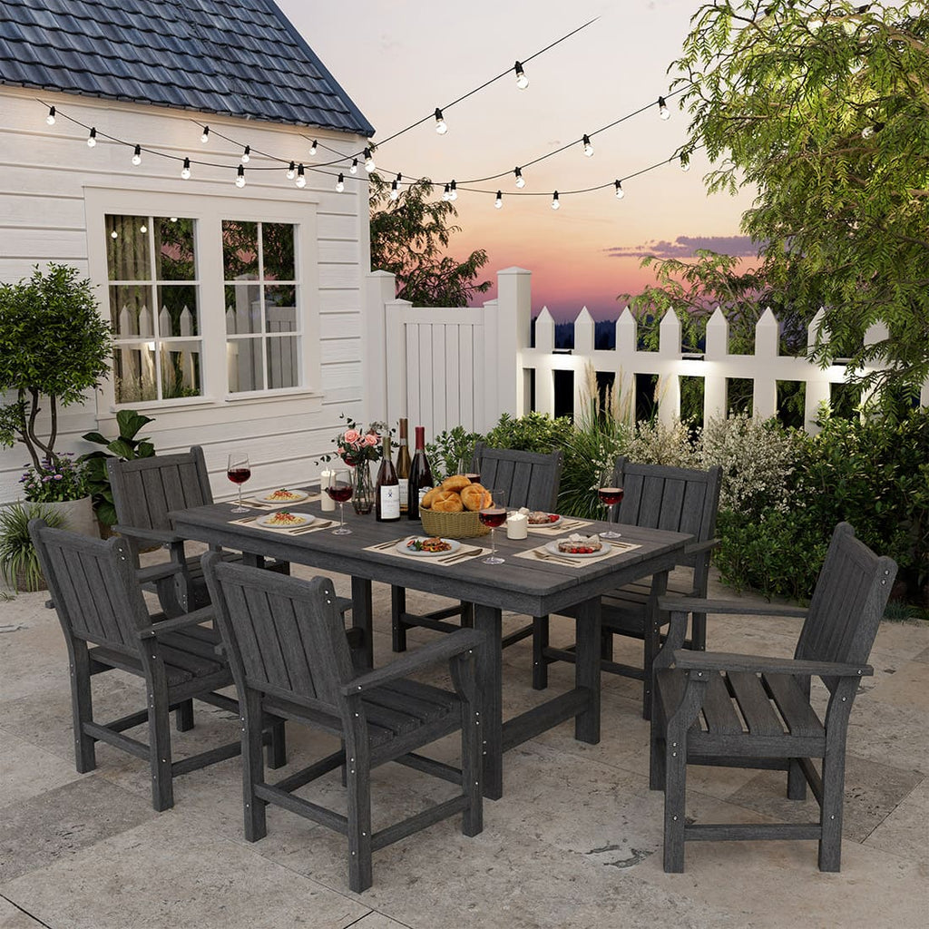 Pamapic 7-Piece HDPE Patio Dining Set