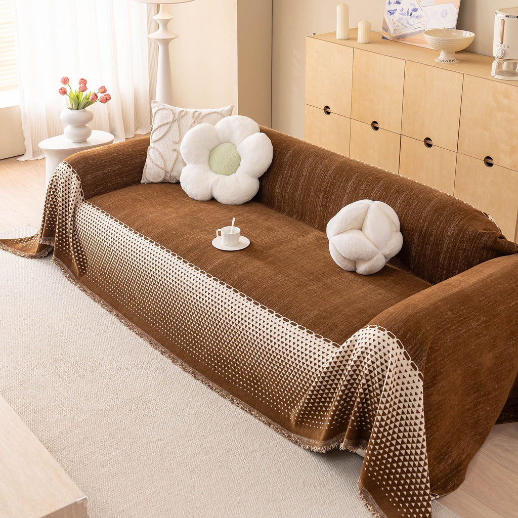 Decorative Couch Throw Cover, Washable Boho Couch Blanket Protector for Dogs, Cats
