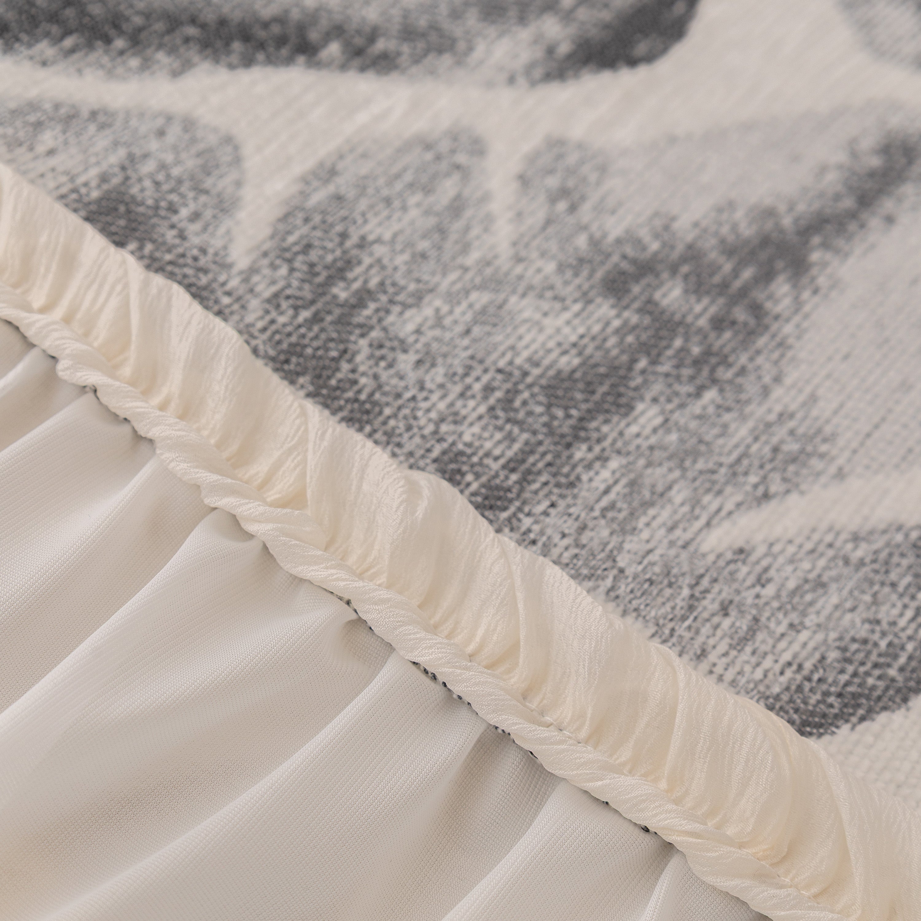 Botanical Sofa Cover with Chiffon Skirt, Floral Couch Throw Blanket for All-Season