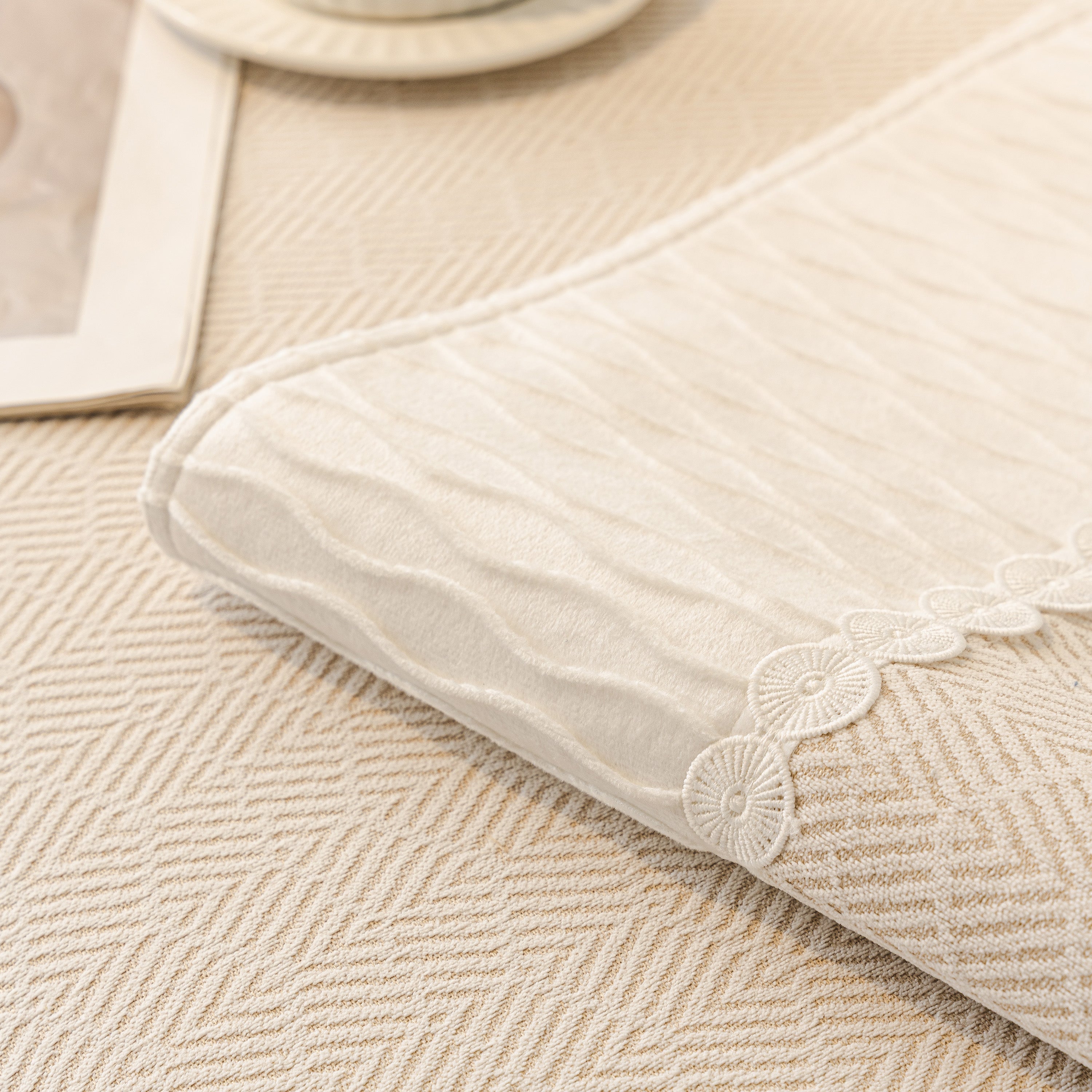 Herringbone Sofa Protector Cover, Non-Slip Couch Cover for Seat, Back & Arms