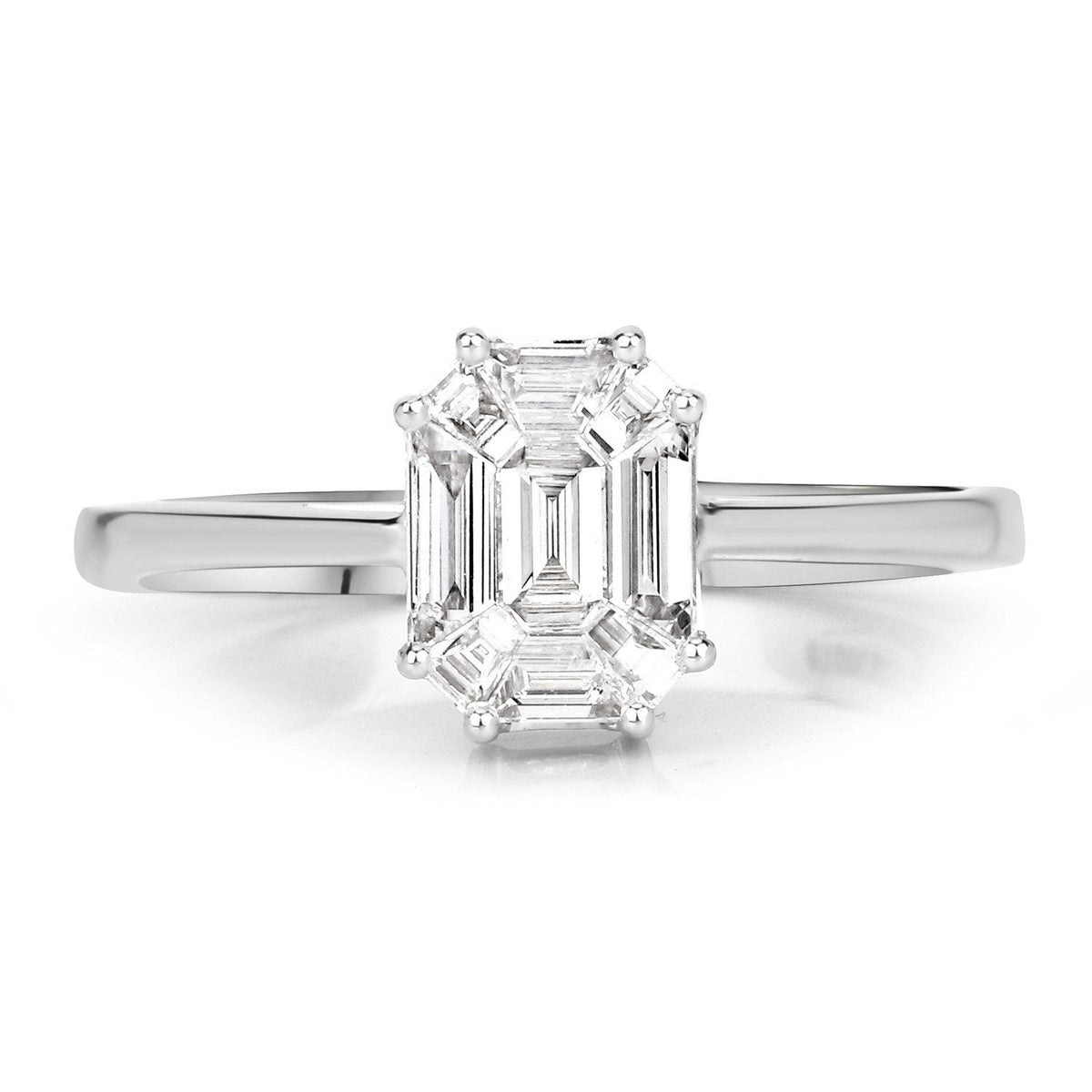 0.48 Carat Genuine White Diamond 18K White Gold Ring