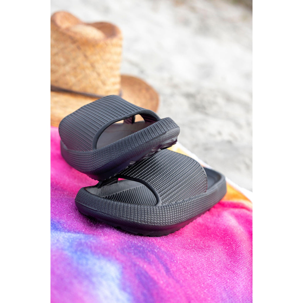 Ready to Ship | Black Insanely Comfy -Beach or Casual Slides