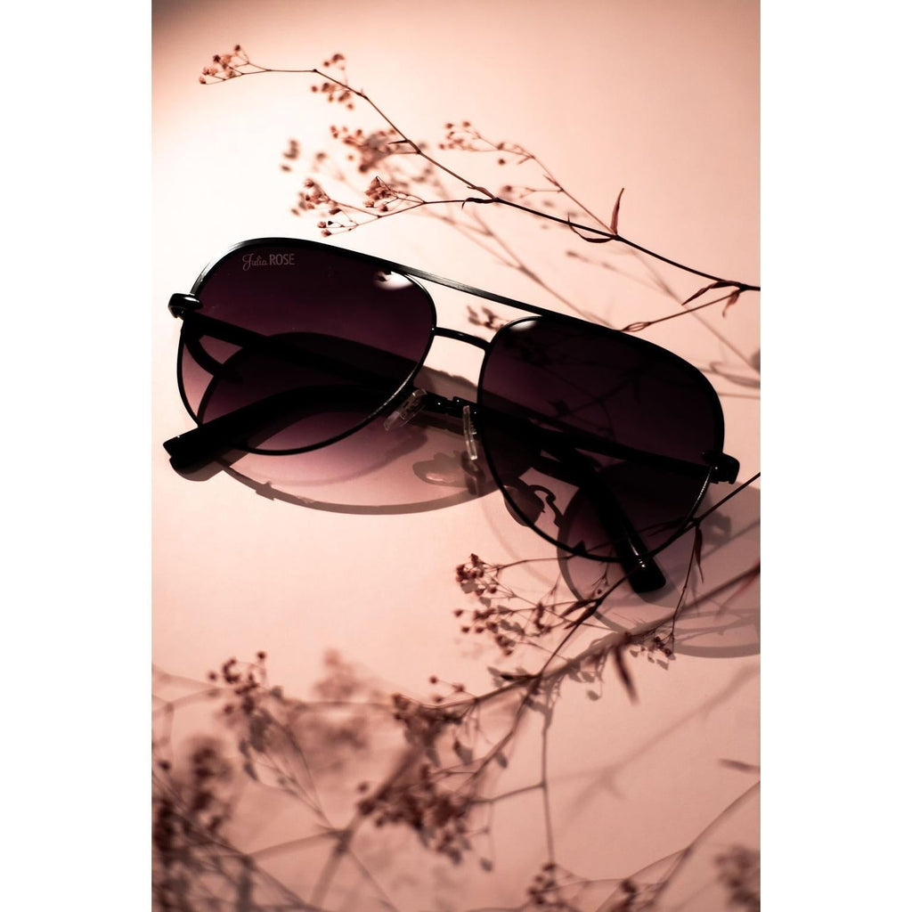 The Alex  Black/Black - High Quality Unisex Aviator Sunglasses