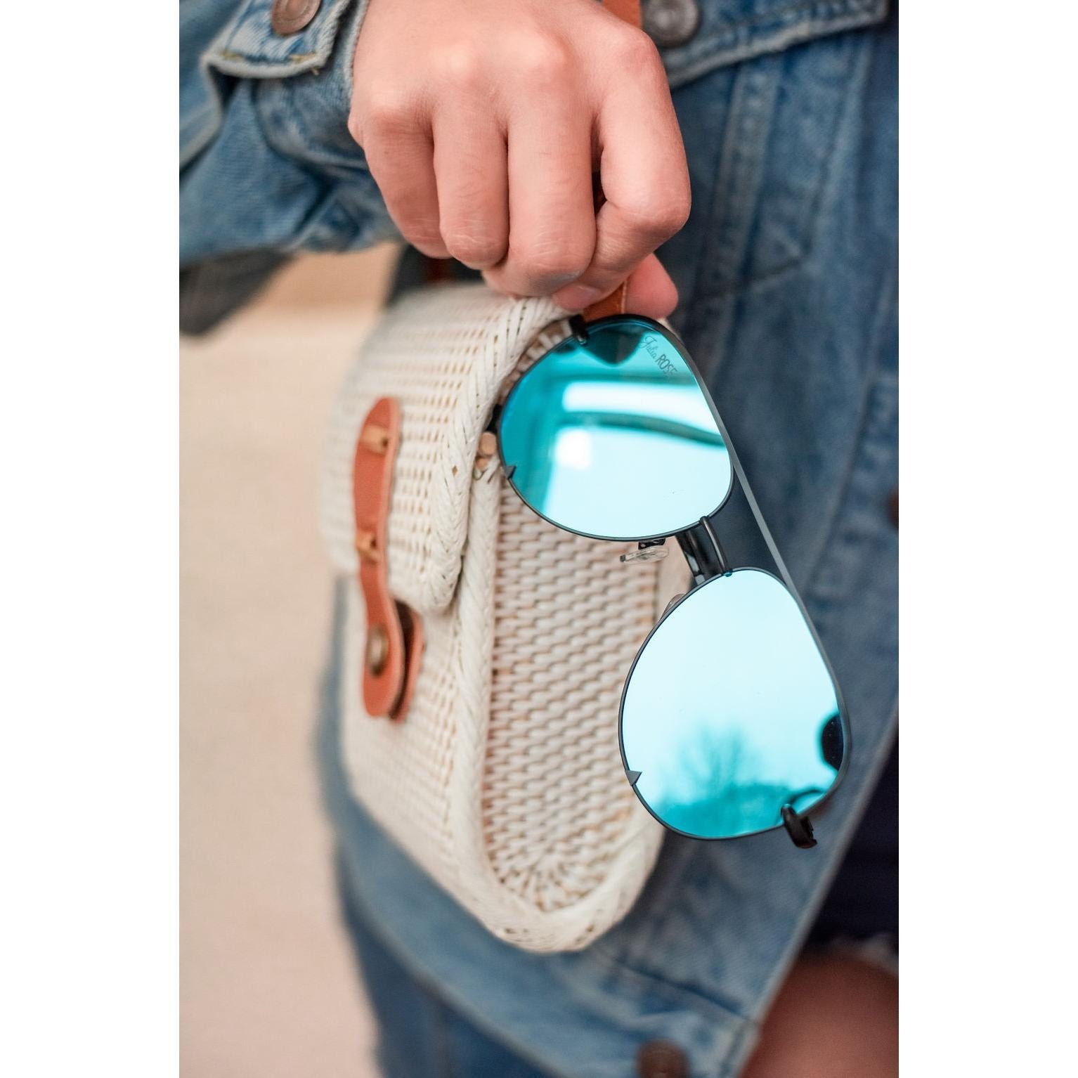 The Alex Black/Blue - High Quality Unisex Aviator Sunglasses*