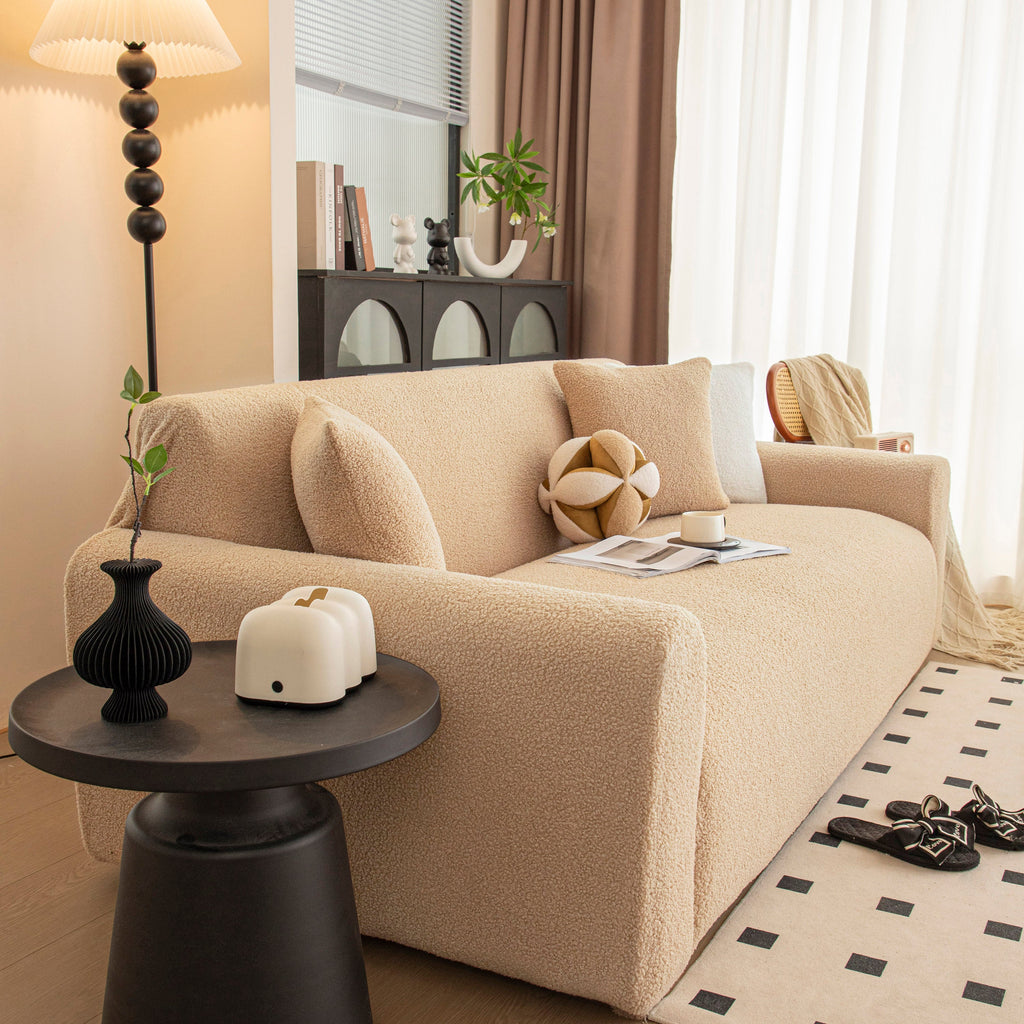 Stretch Plush Fitted Couch Slipcover Furniture Protector for 1/2/3/4/5 Cushion Couch