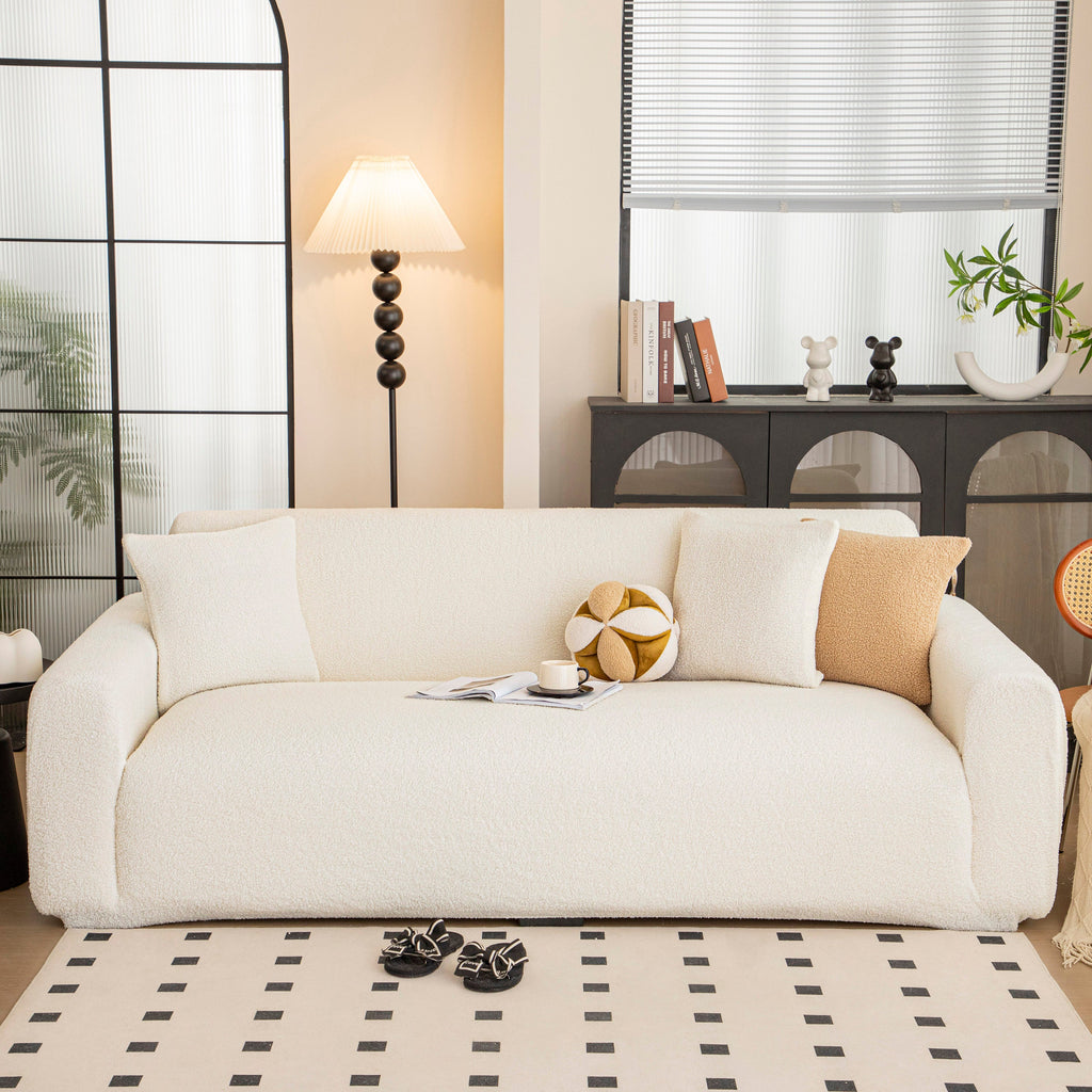 Stretch Plush Fitted Couch Slipcover Furniture Protector for 1/2/3/4/5 Cushion Couch