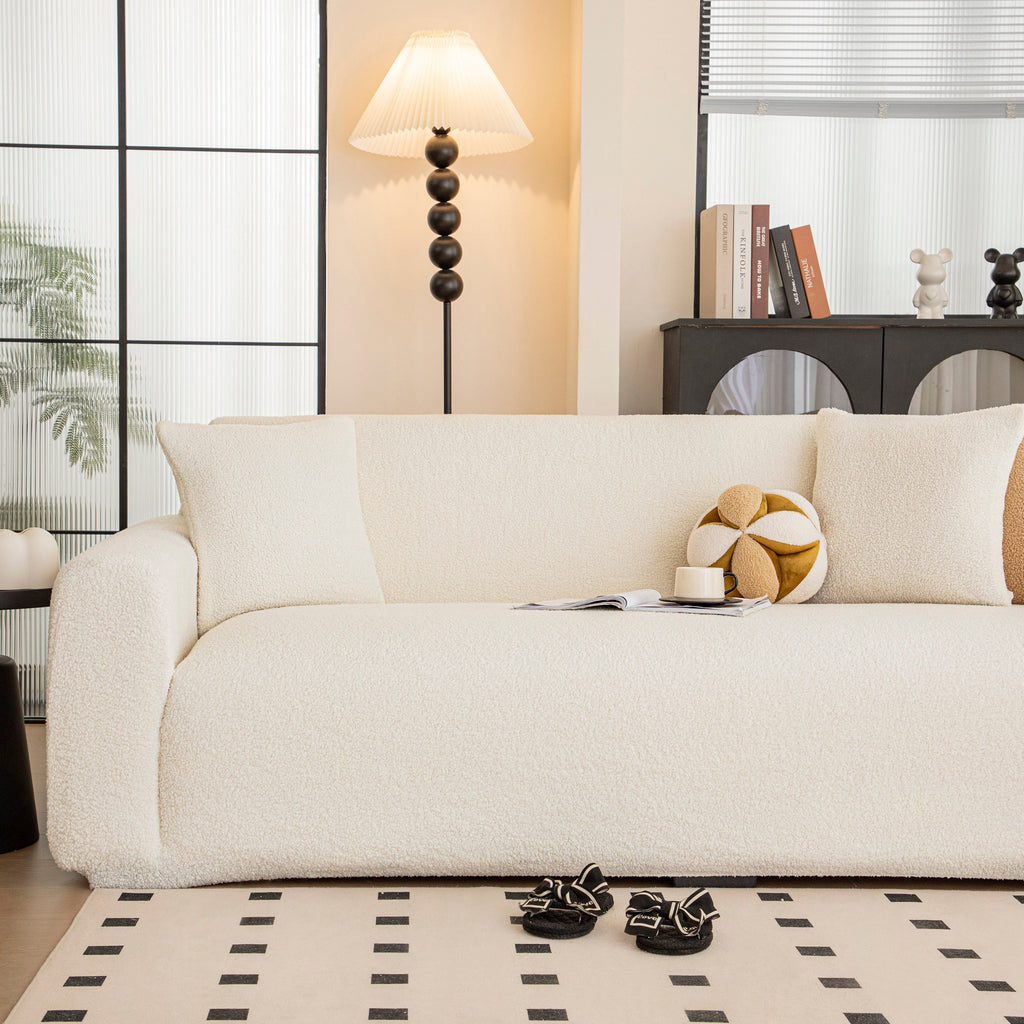 Stretch Plush Fitted Couch Slipcover Furniture Protector for 1/2/3/4/5 Cushion Couch