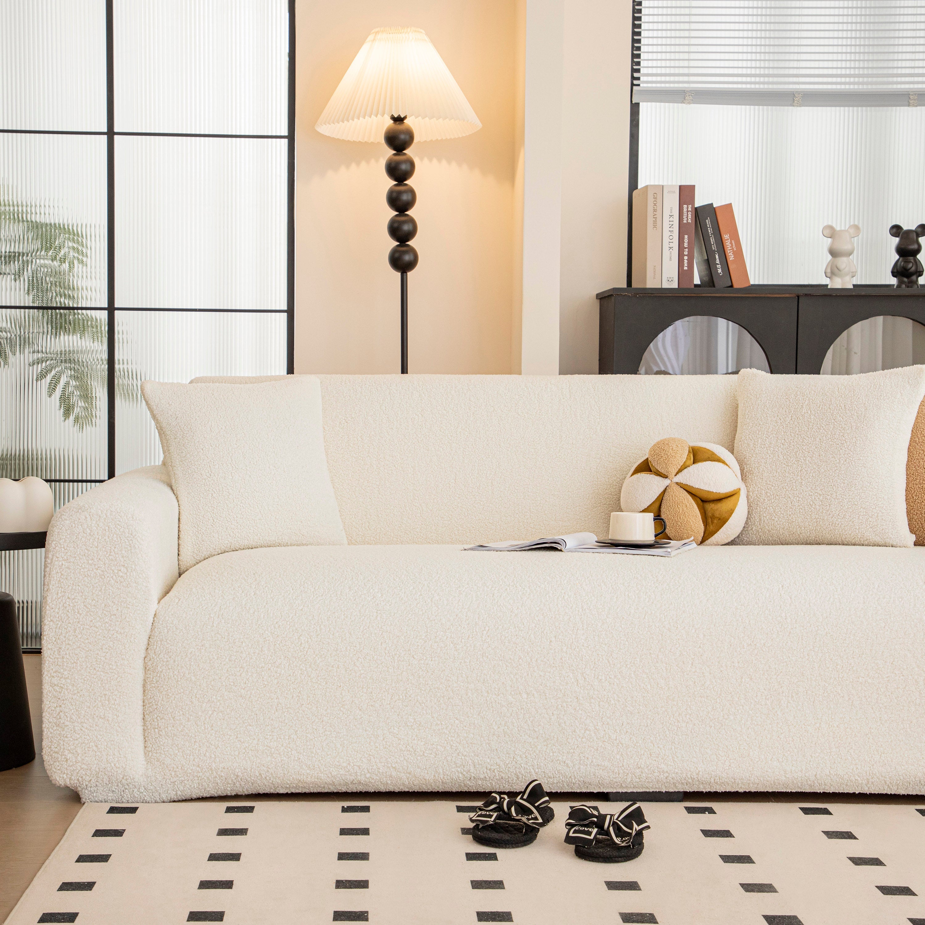 Stretch Plush Fitted Couch Slipcover Furniture Protector for 1/2/3/4/5 Cushion Couch
