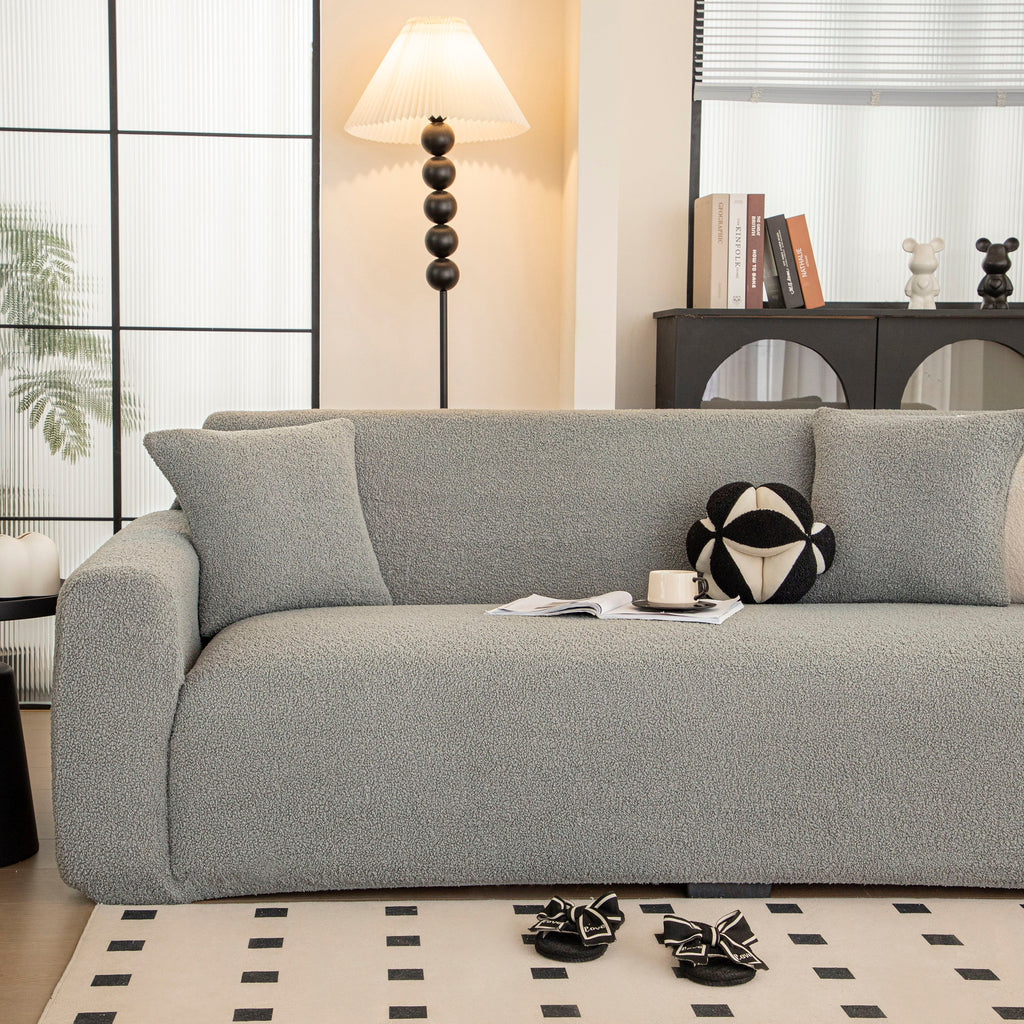 Stretch Plush Fitted Couch Slipcover Furniture Protector for 1/2/3/4/5 Cushion Couch