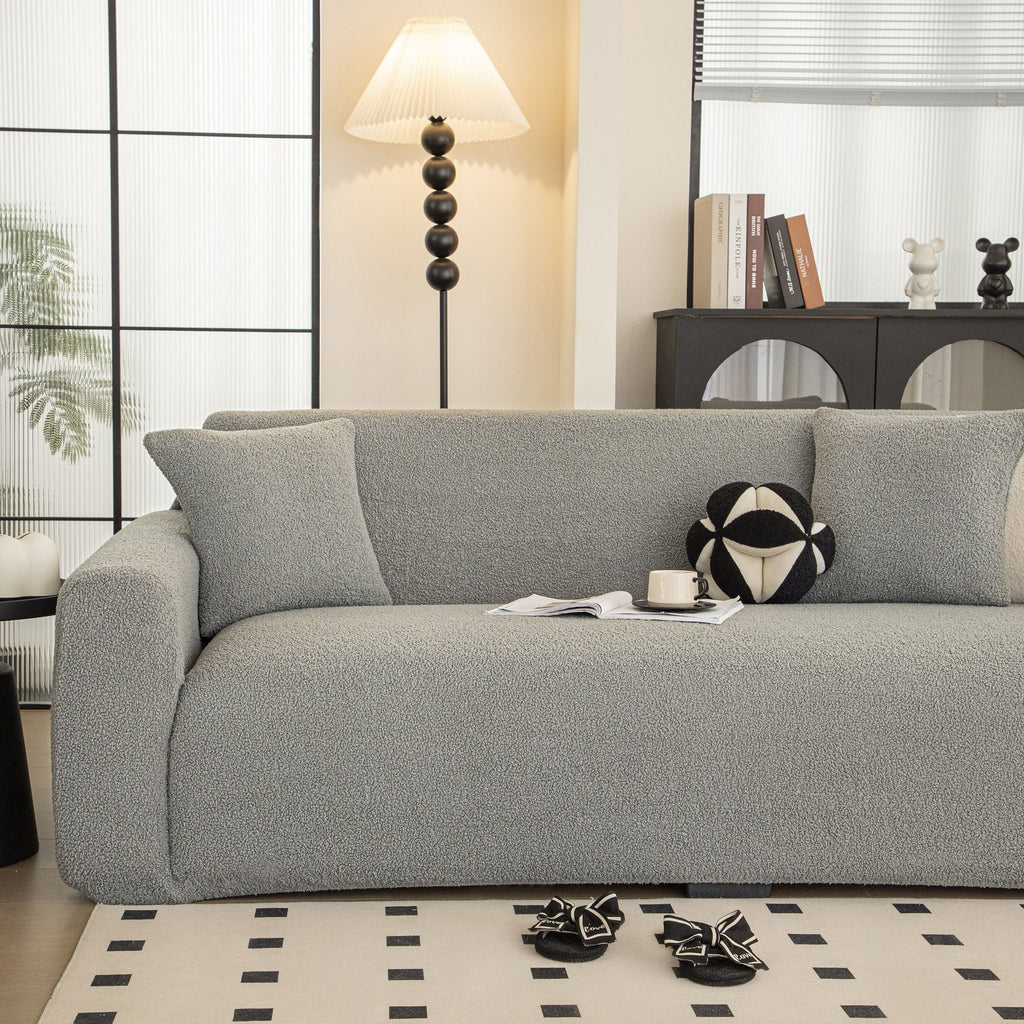 Stretch Plush Fitted Couch Slipcover Furniture Protector for 1/2/3/4/5 Cushion Couch