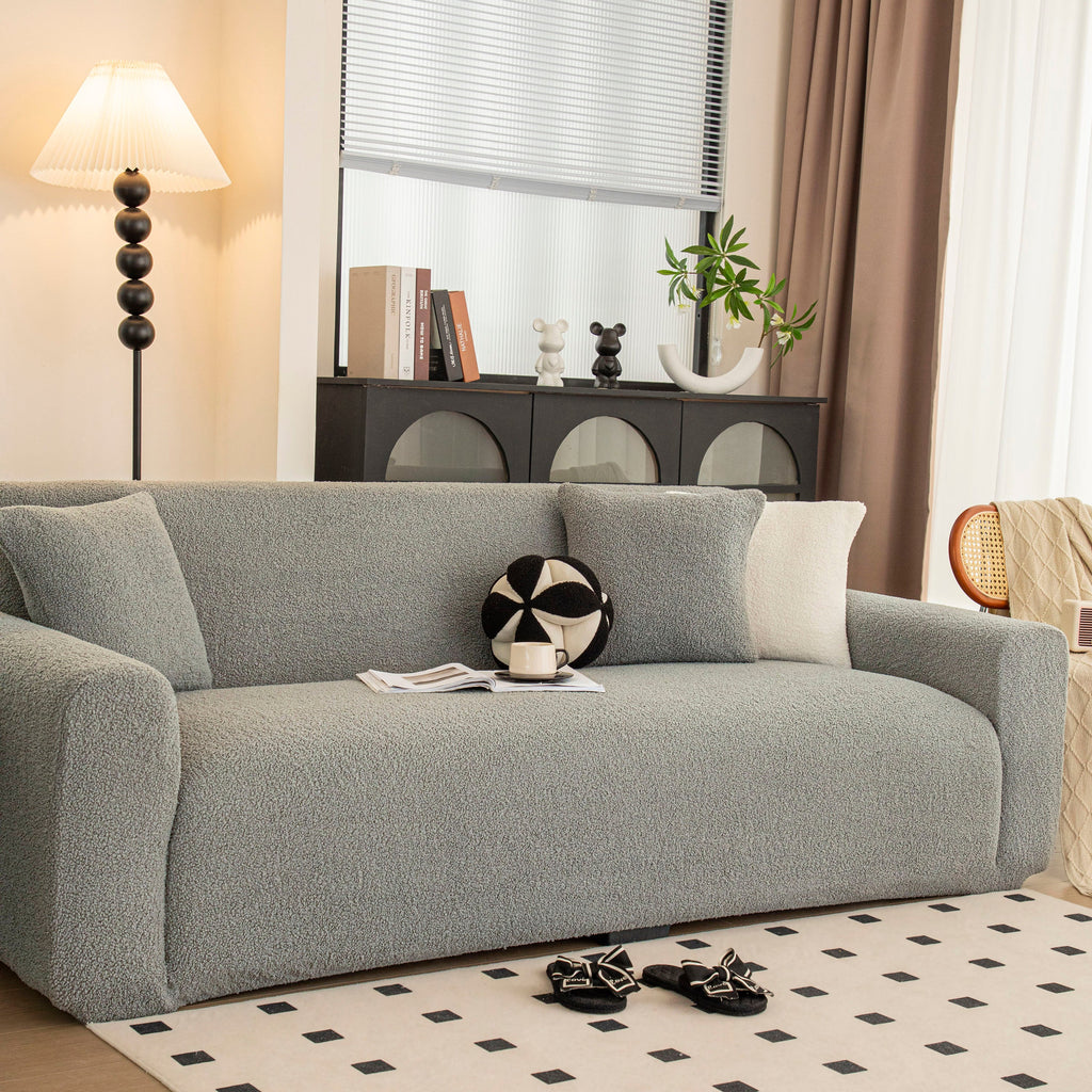 Stretch Plush Fitted Couch Slipcover Furniture Protector for 1/2/3/4/5 Cushion Couch