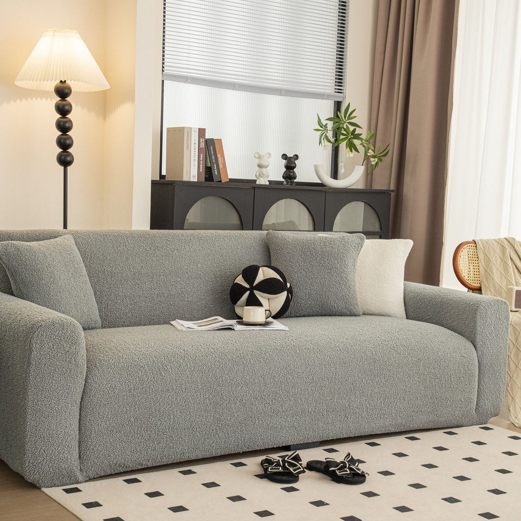 Stretch Plush Fitted Couch Slipcover Furniture Protector for 1/2/3/4/5 Cushion Couch