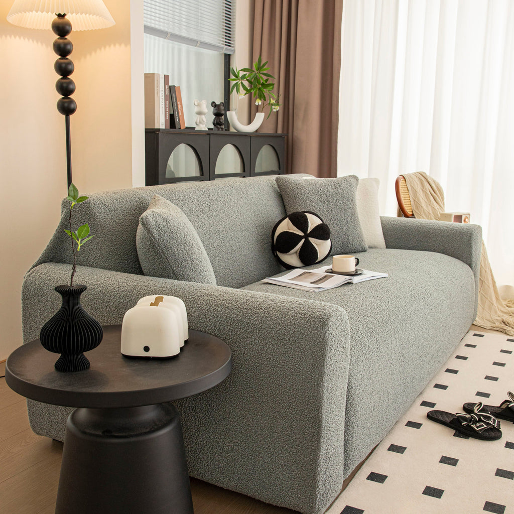 Stretch Plush Fitted Couch Slipcover Furniture Protector for 1/2/3/4/5 Cushion Couch