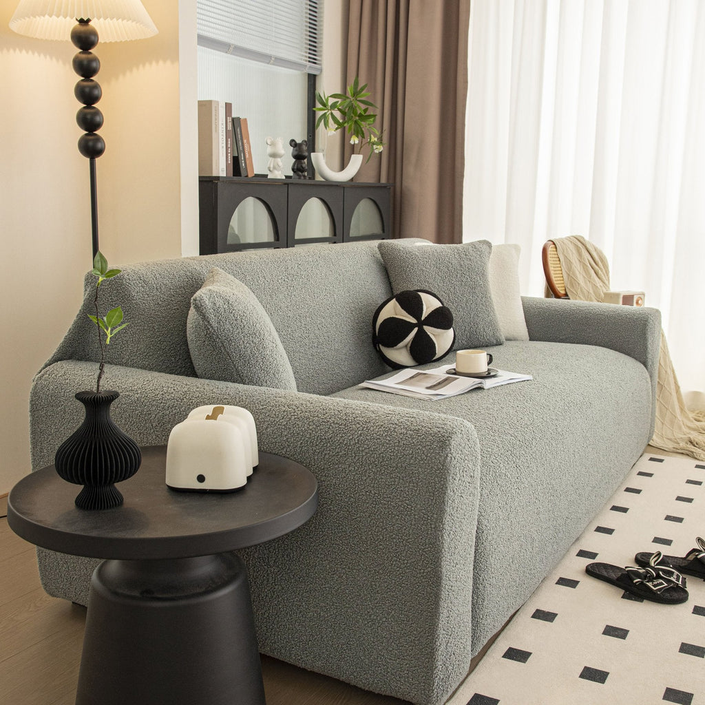 Stretch Plush Fitted Couch Slipcover Furniture Protector for 1/2/3/4/5 Cushion Couch
