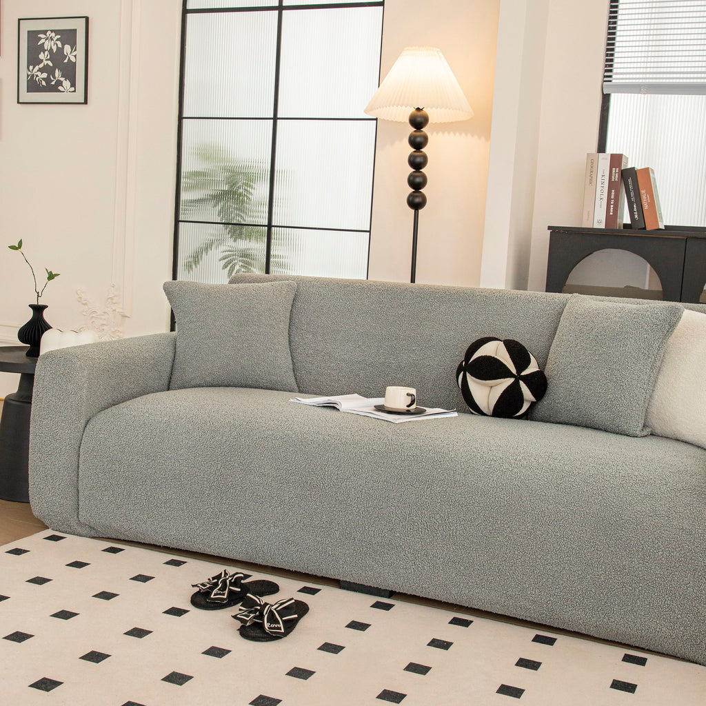 Stretch Plush Fitted Couch Slipcover Furniture Protector for 1/2/3/4/5 Cushion Couch