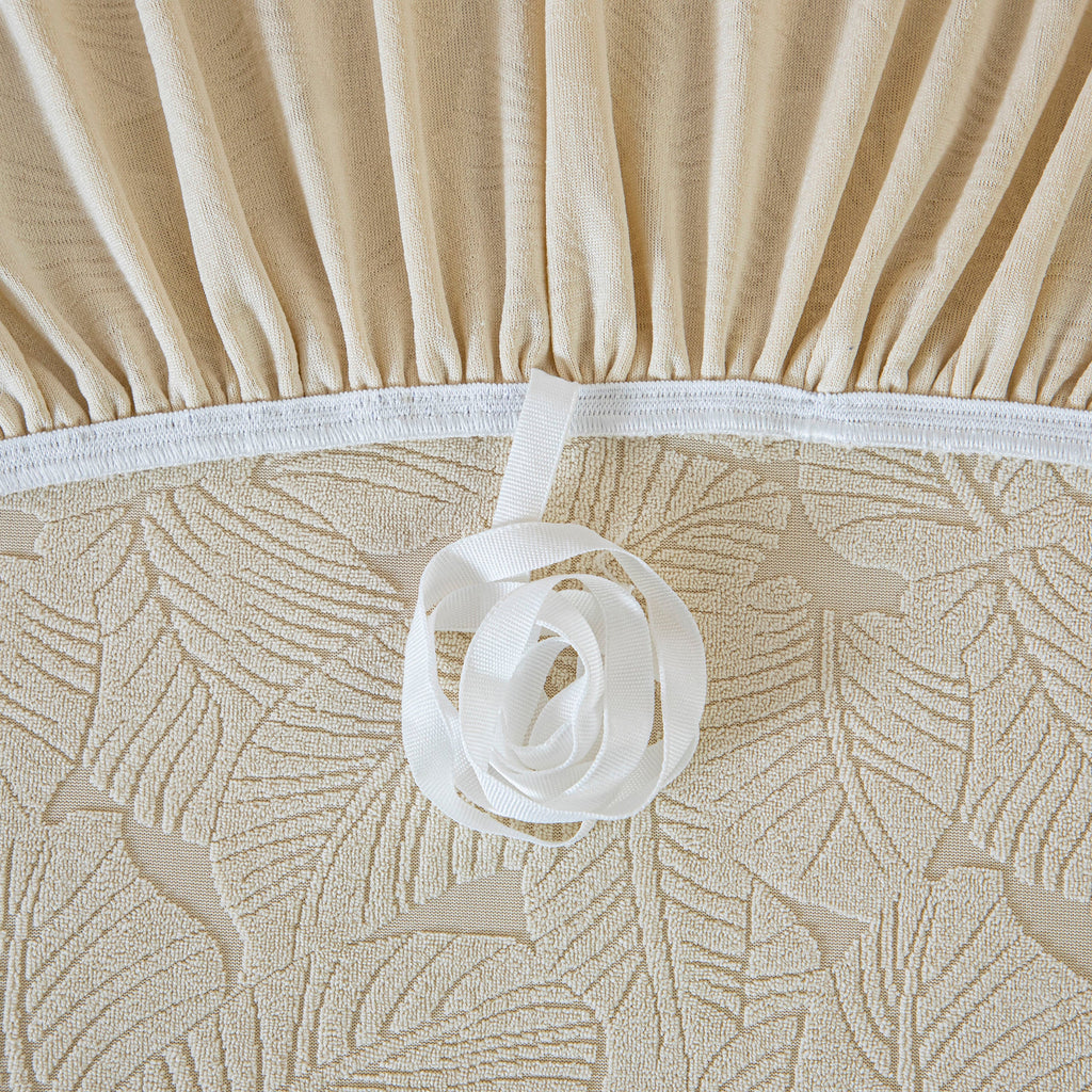 3D Jacquard Leaf Pattern Couch Slipcover, High Stretch Washable Textured Sofa Cover