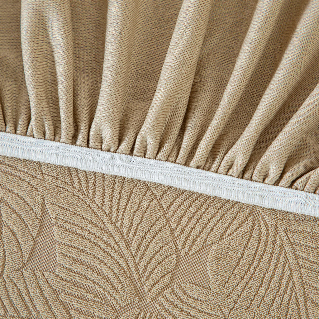 3D Jacquard Leaf Pattern Couch Slipcover, High Stretch Washable Textured Sofa Cover