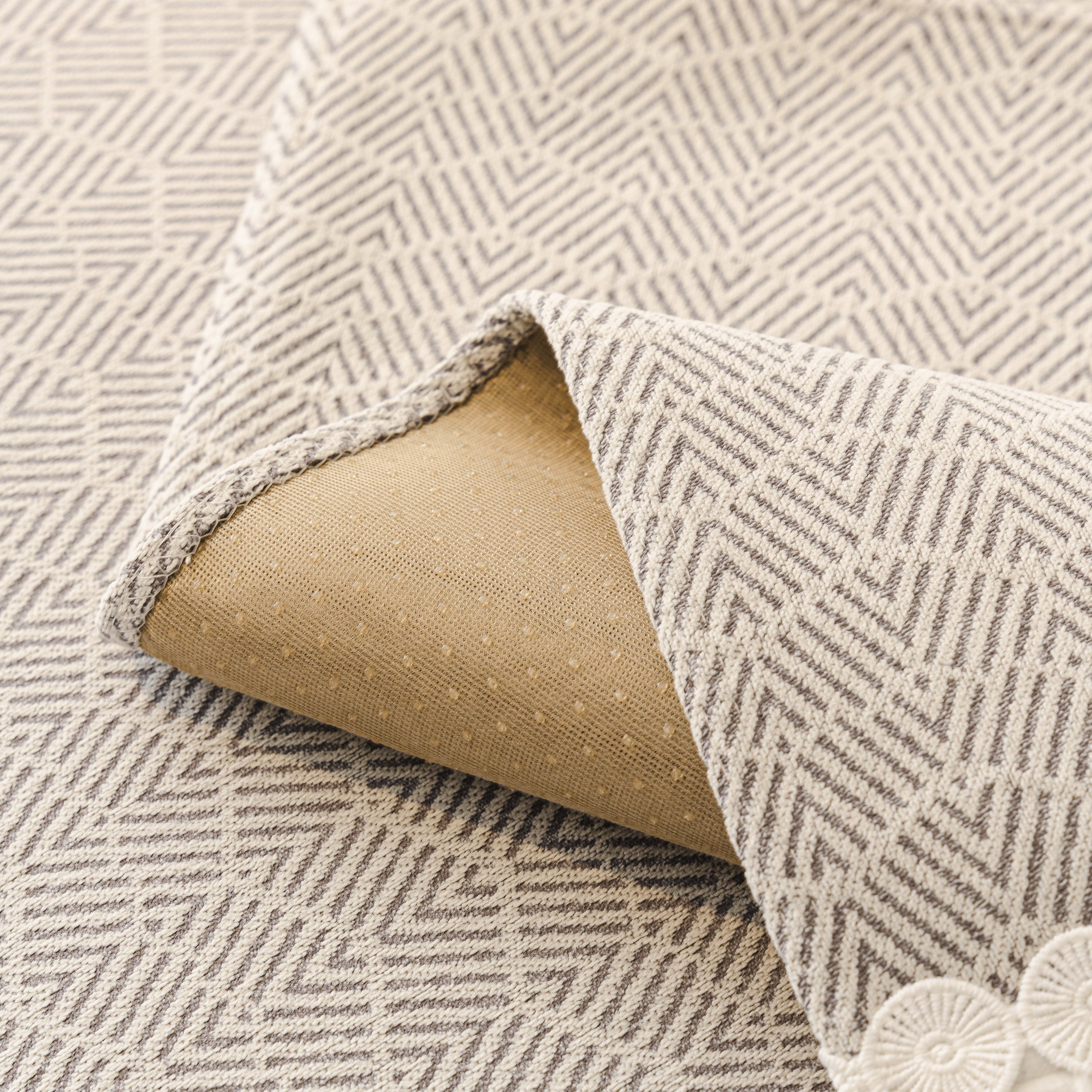 Herringbone Sofa Protector Cover, Non-Slip Couch Cover for Seat, Back & Arms