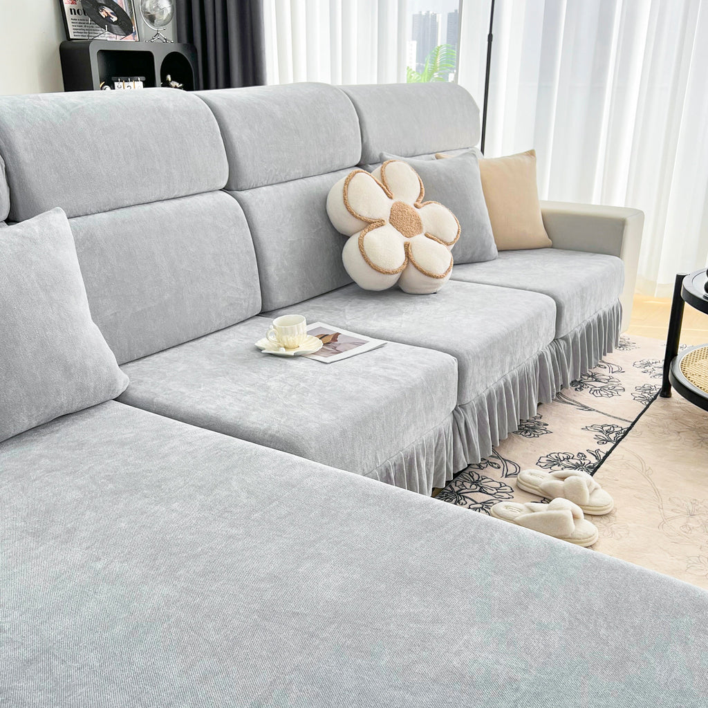 Universal Elastic Skirt Sofa Slipcover, Stretch Sofa Cushion Cover For Bedroom Office Living Room