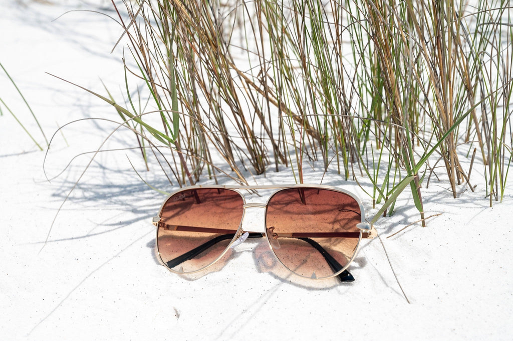 Ready to Ship | The Alex Gold / Caramel Tea - High Quality Unisex Aviator Sunglasses
