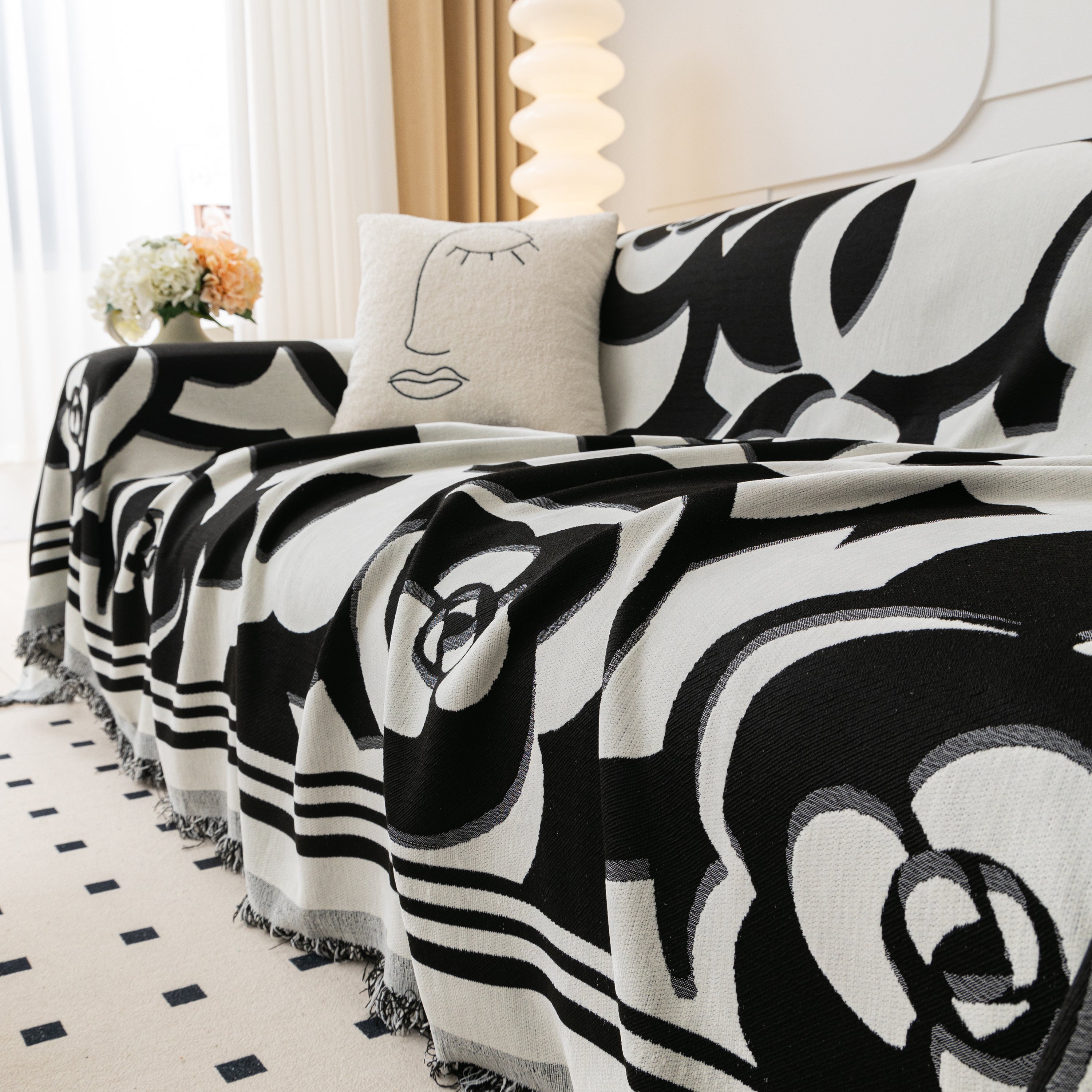 Chenille Sofa Cover Blanket, Couch Cover Blanket Throws for Couches Living Room Furniture Throw Covers
