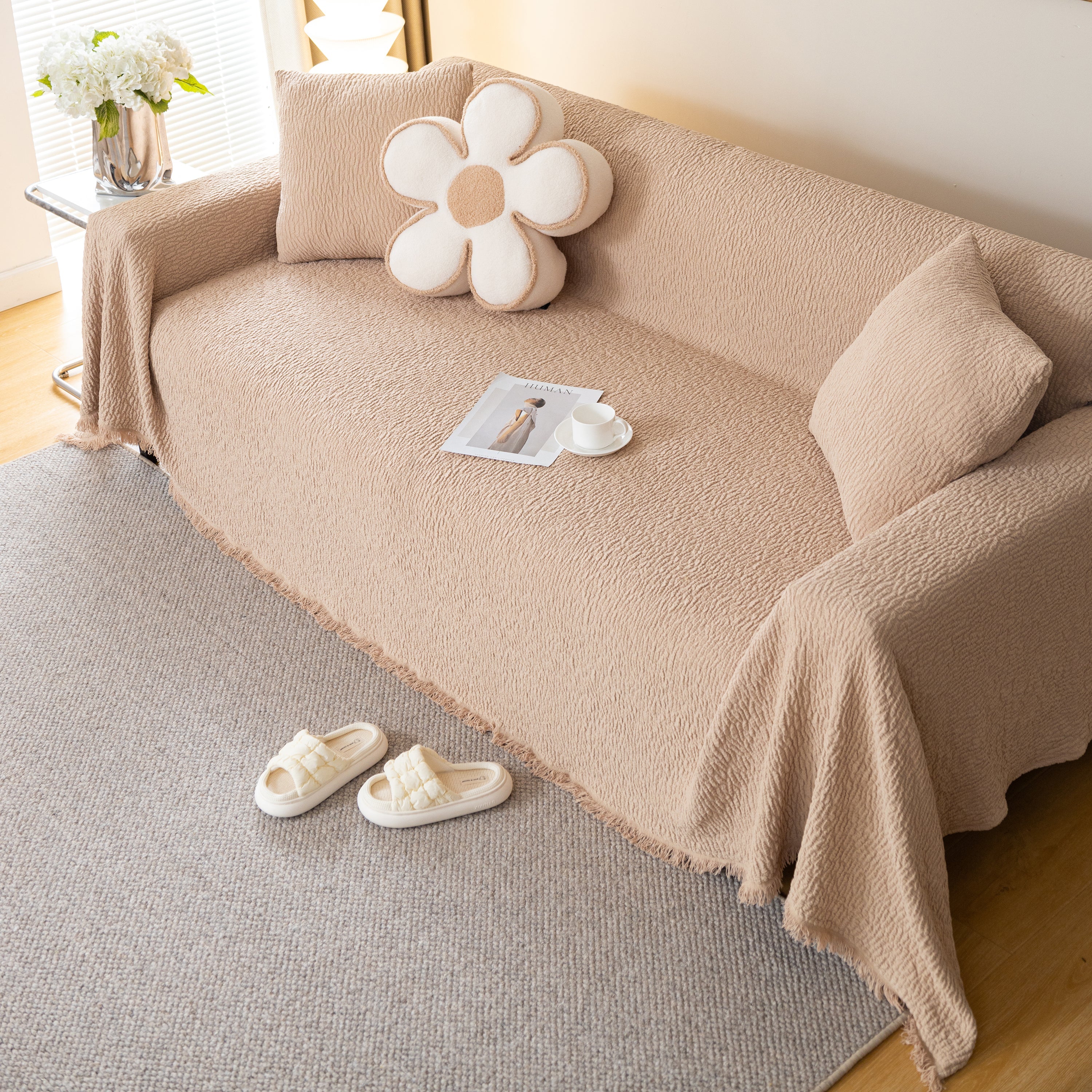 Sofa Throw Covers L-Shape Sectional Couch Cover for Dogs Cats Furniture Protector