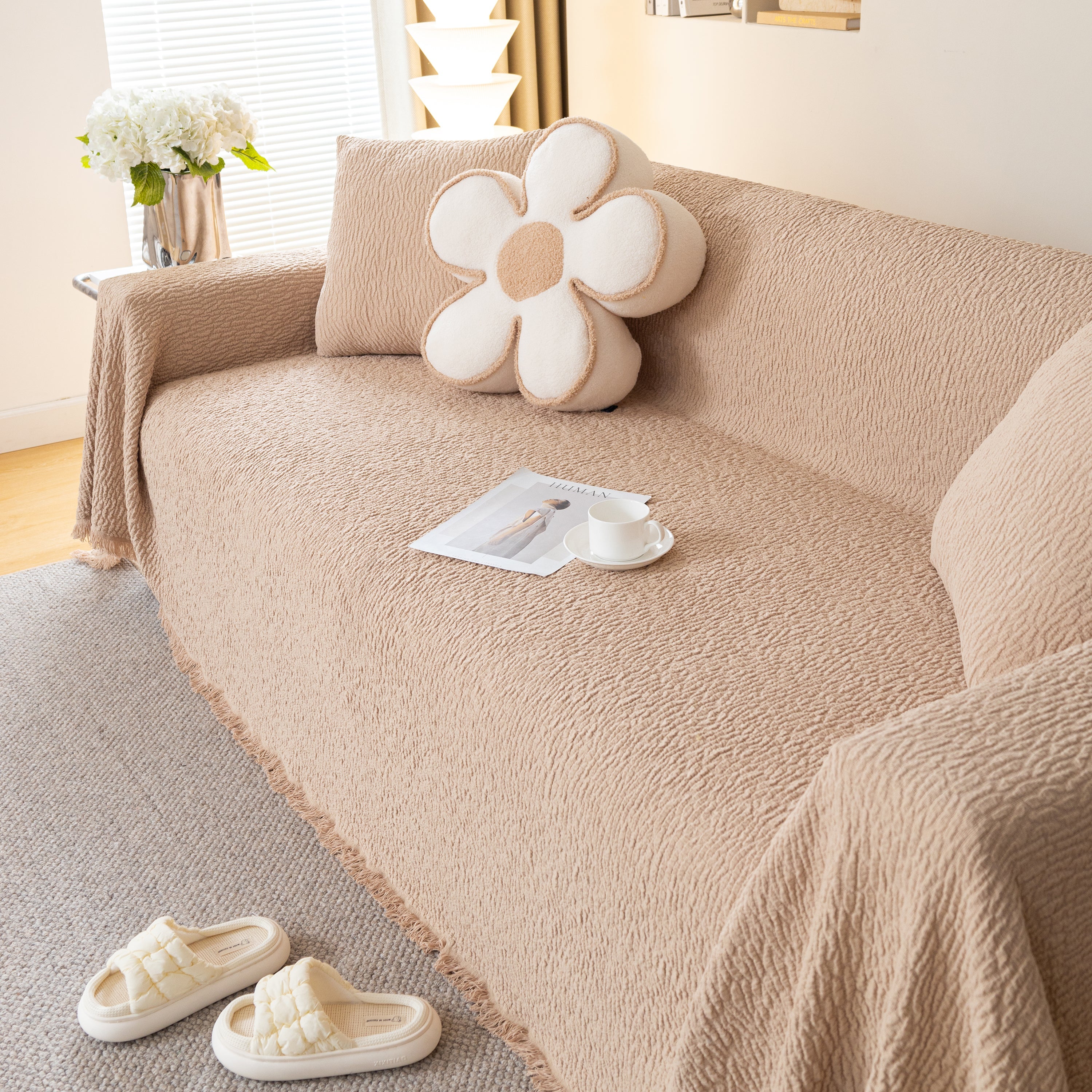 Sofa Throw Covers L-Shape Sectional Couch Cover for Dogs Cats Furniture Protector