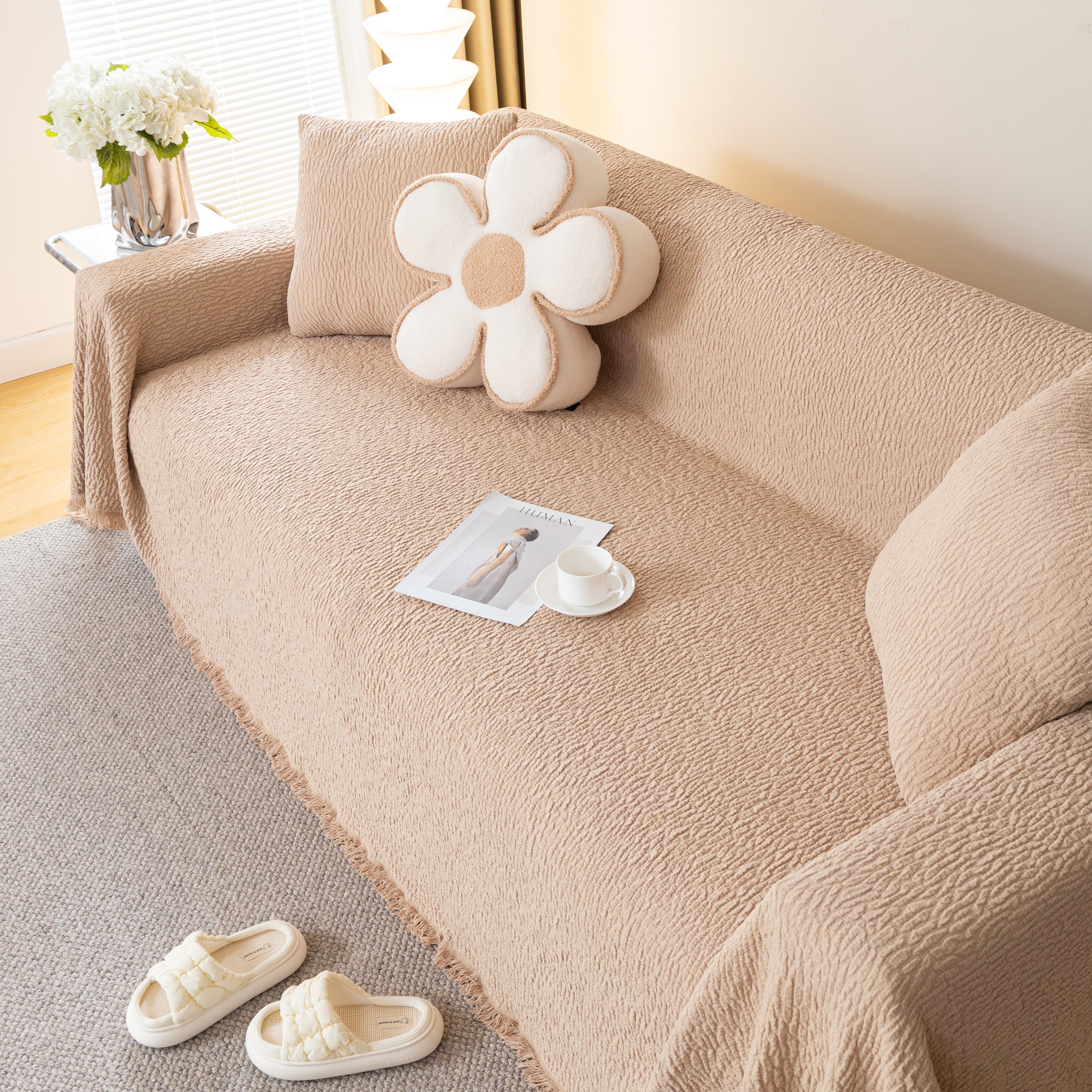 Sofa Throw Covers L-Shape Sectional Couch Cover for Dogs Cats Furniture Protector