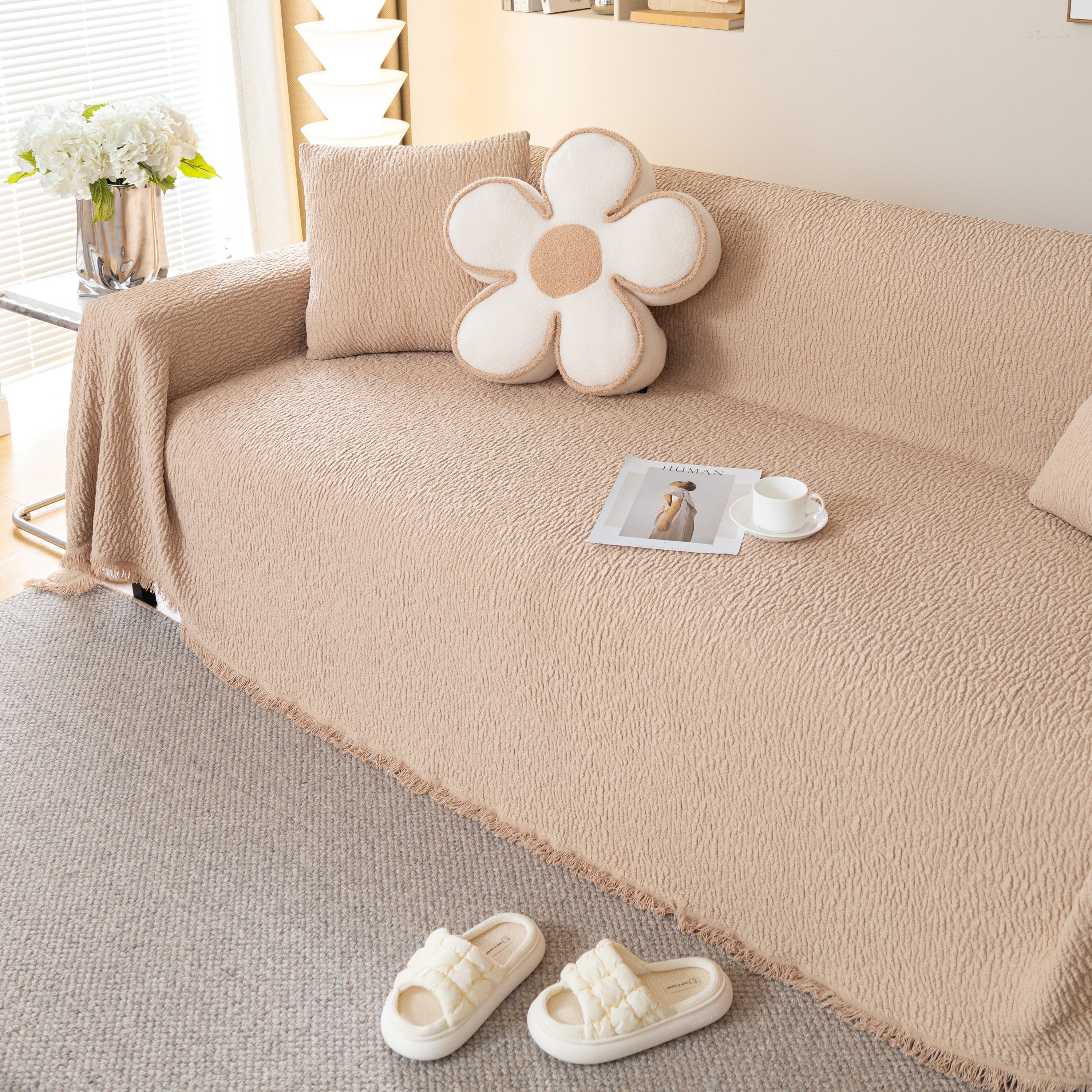 Sofa Throw Covers L-Shape Sectional Couch Cover for Dogs Cats Furniture Protector