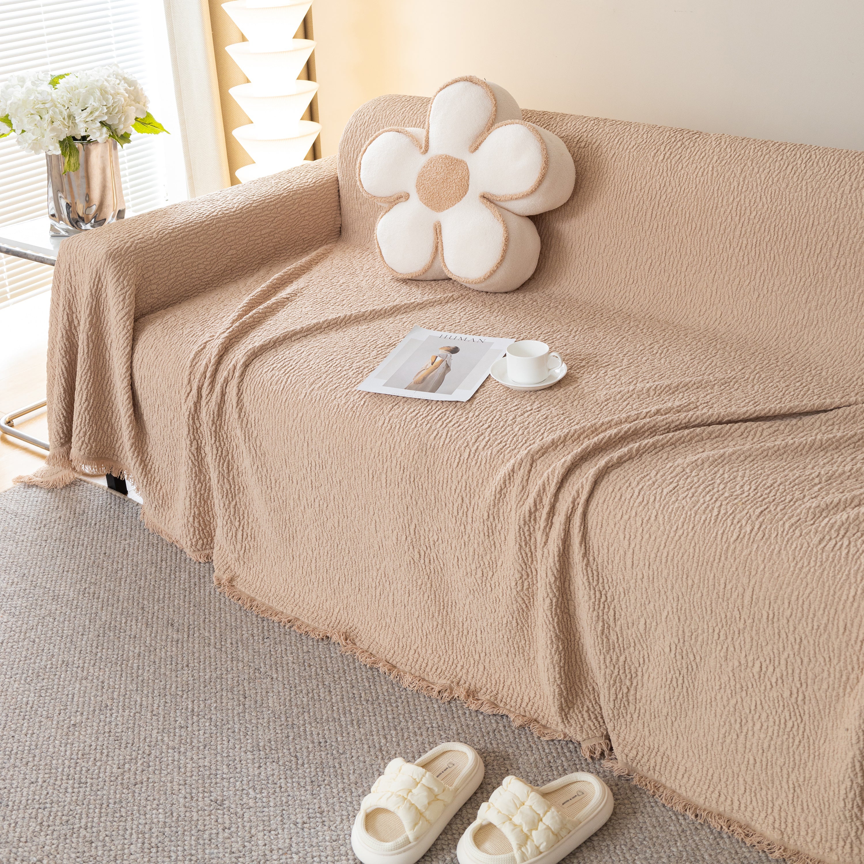 Sofa Throw Covers L-Shape Sectional Couch Cover for Dogs Cats Furniture Protector