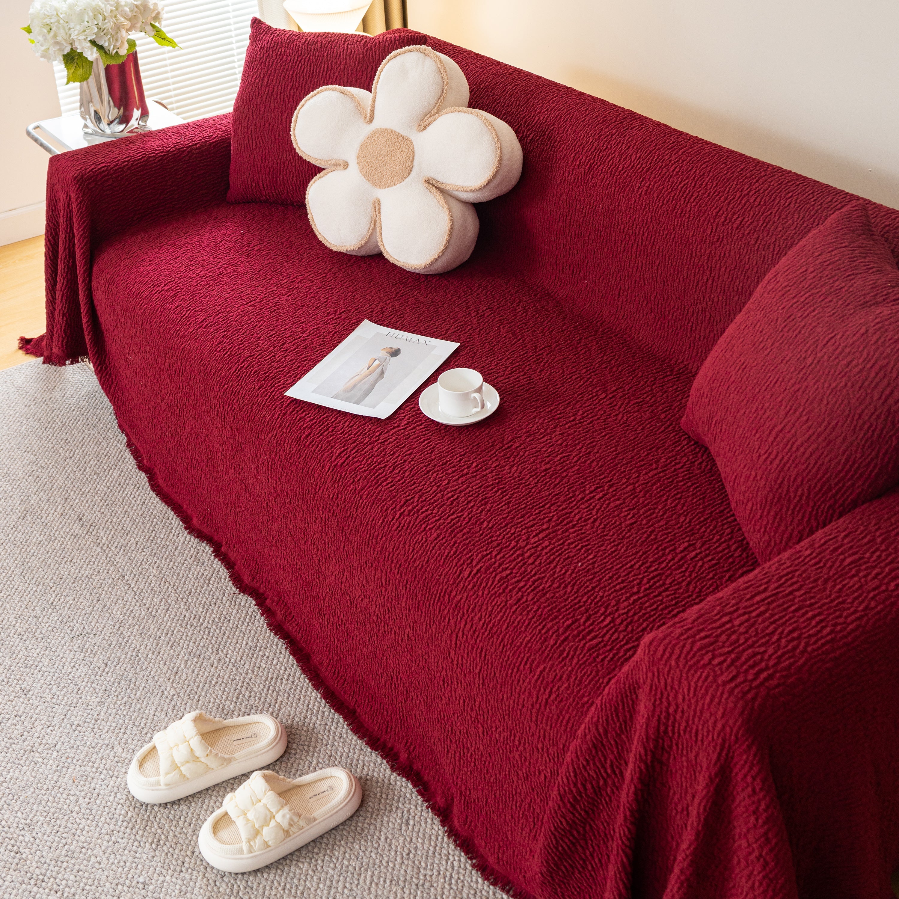 Sofa Throw Covers L-Shape Sectional Couch Cover for Dogs Cats Furniture Protector