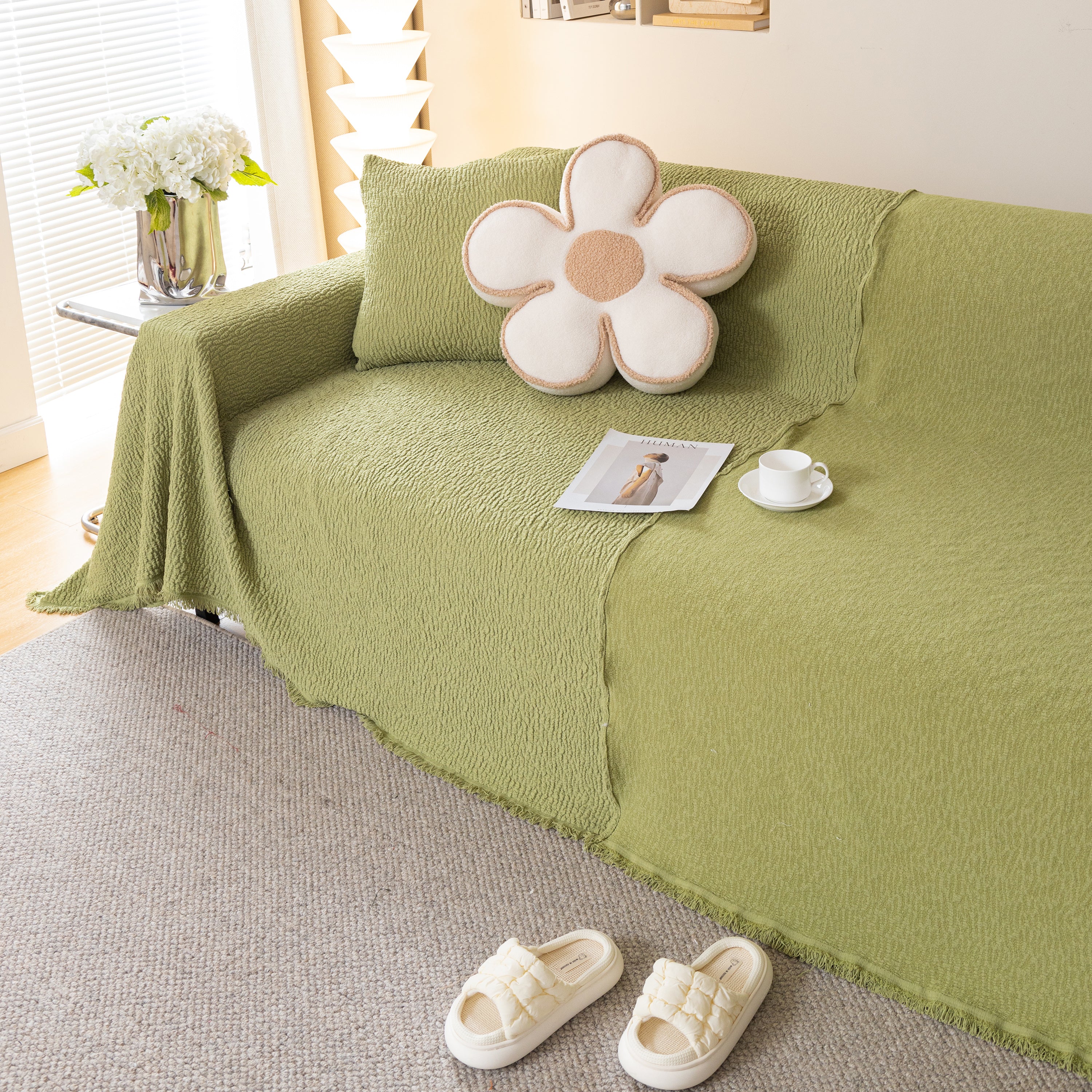 Sofa Throw Covers L-Shape Sectional Couch Cover for Dogs Cats Furniture Protector