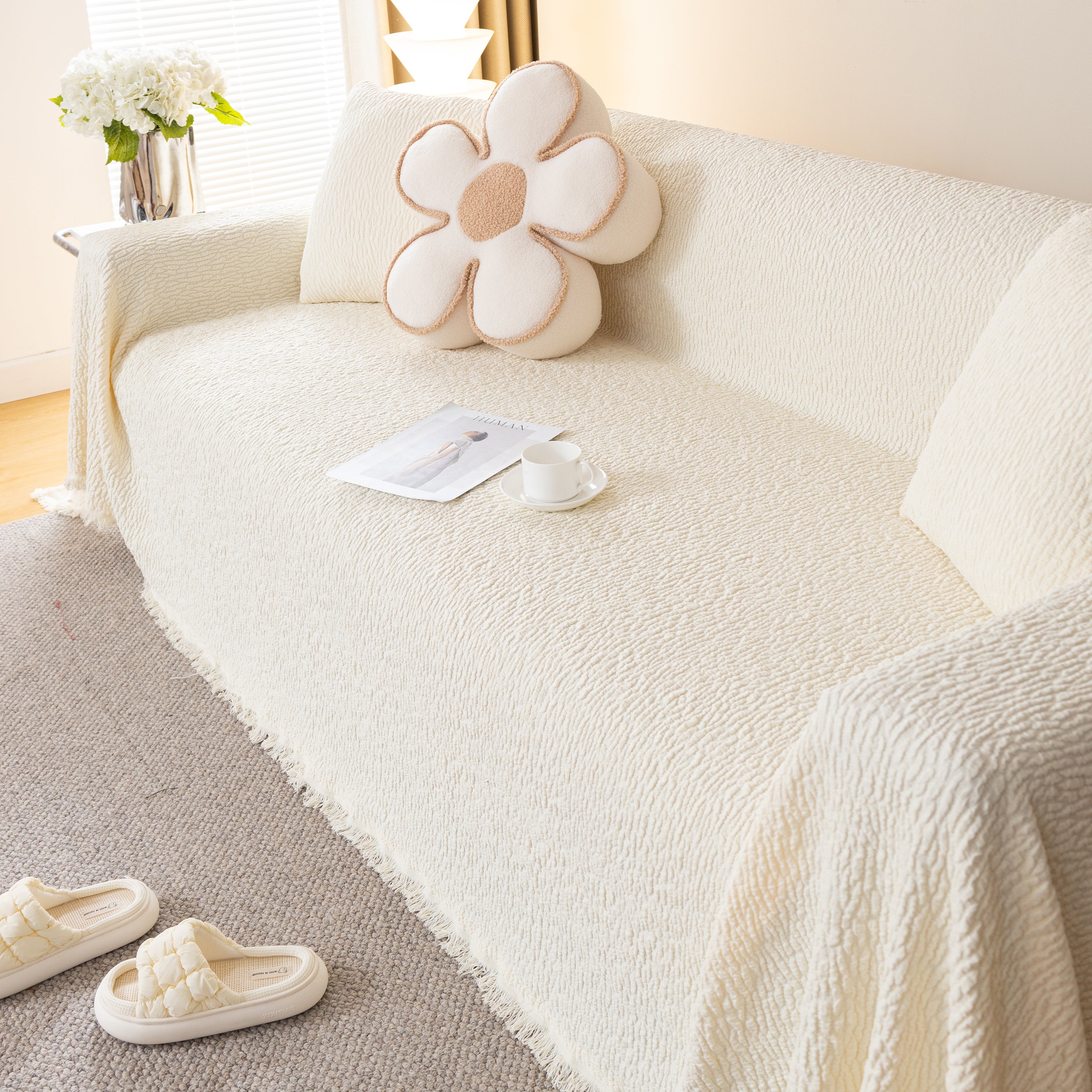 Sofa Throw Covers L-Shape Sectional Couch Cover for Dogs Cats Furniture Protector