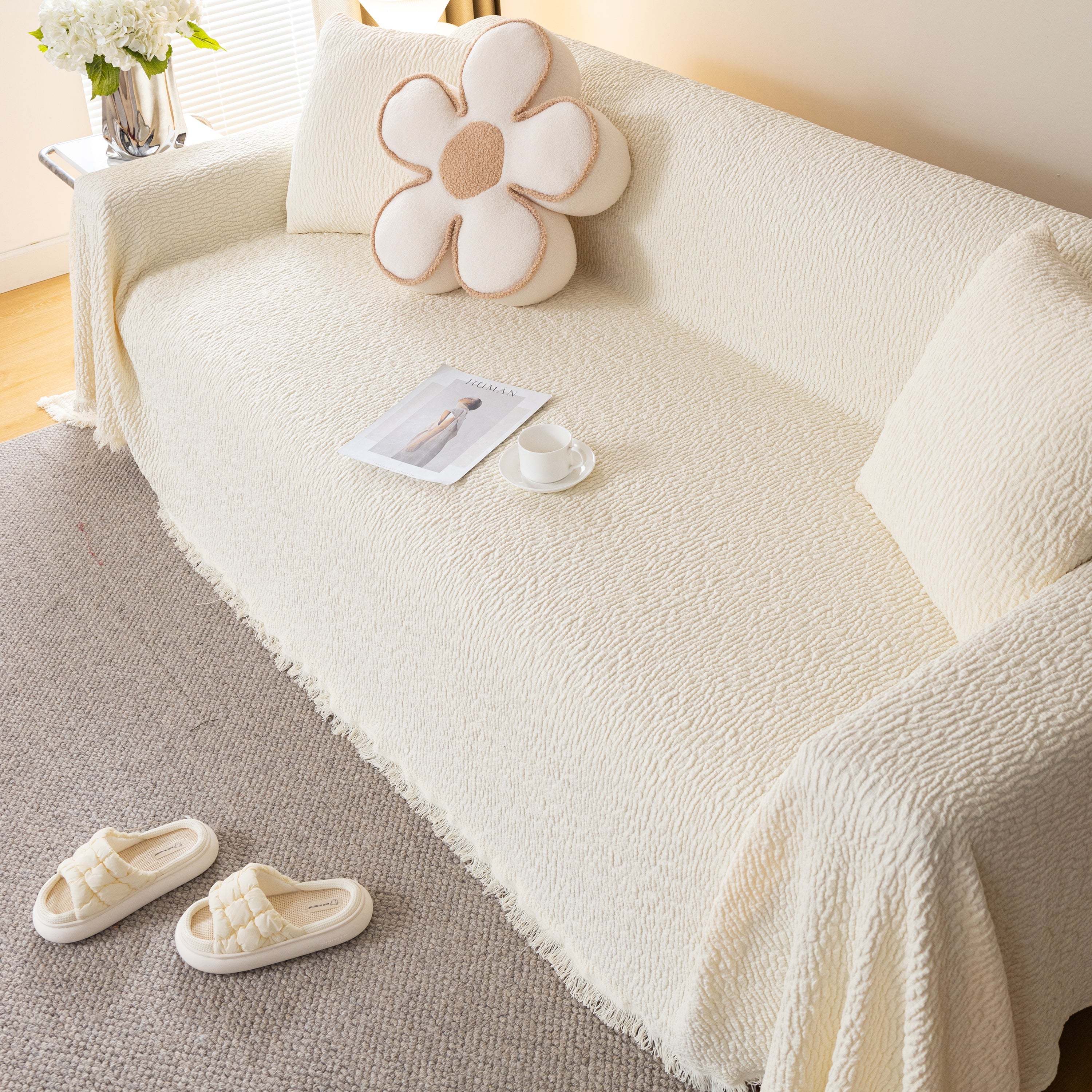 Sofa Throw Covers L-Shape Sectional Couch Cover for Dogs Cats Furniture Protector