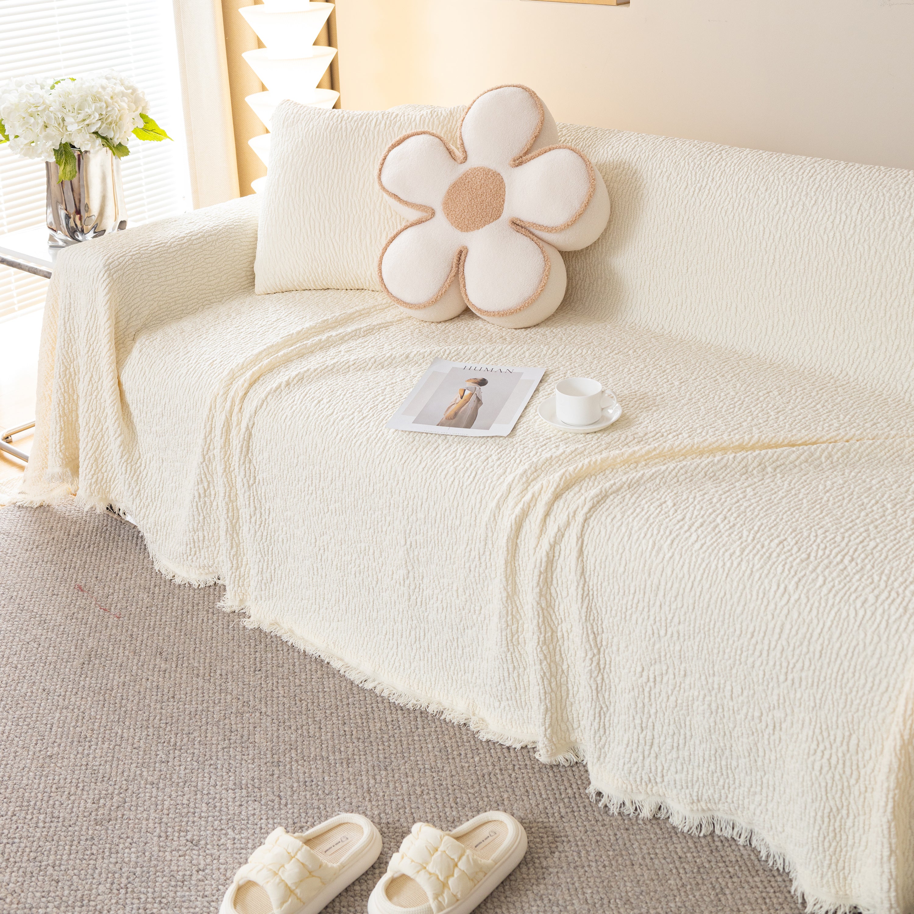 Sofa Throw Covers L-Shape Sectional Couch Cover for Dogs Cats Furniture Protector