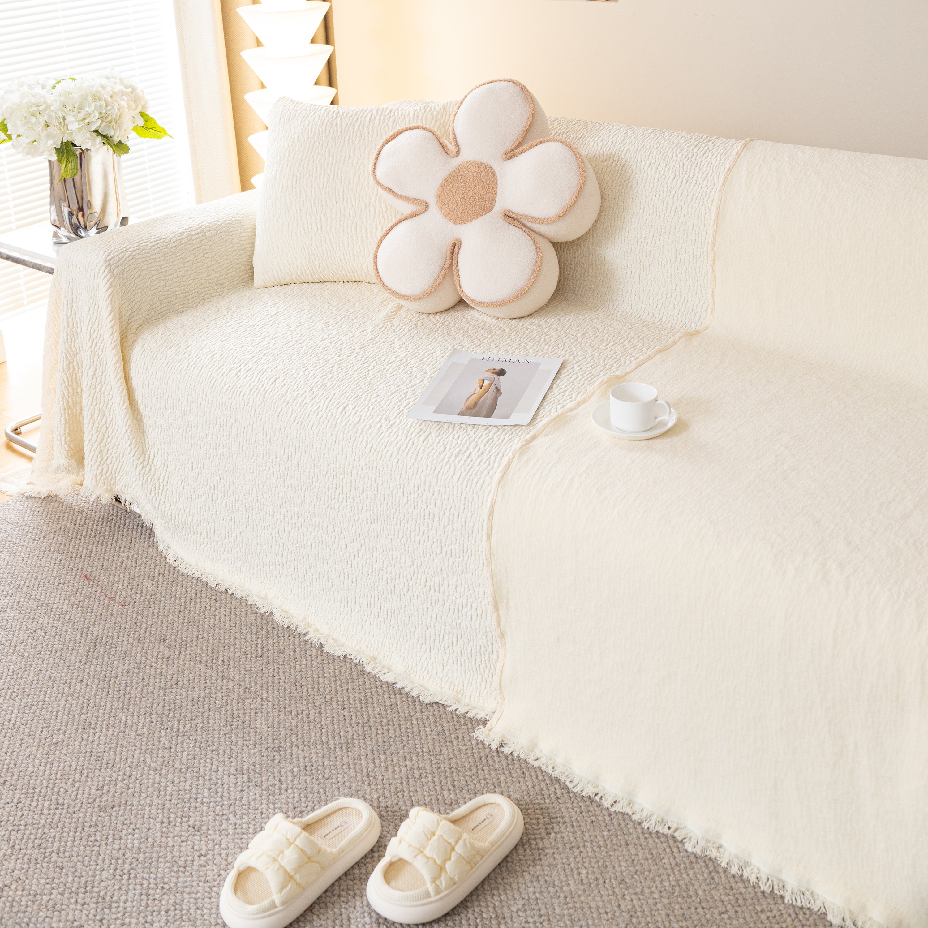 Sofa Throw Covers L-Shape Sectional Couch Cover for Dogs Cats Furniture Protector