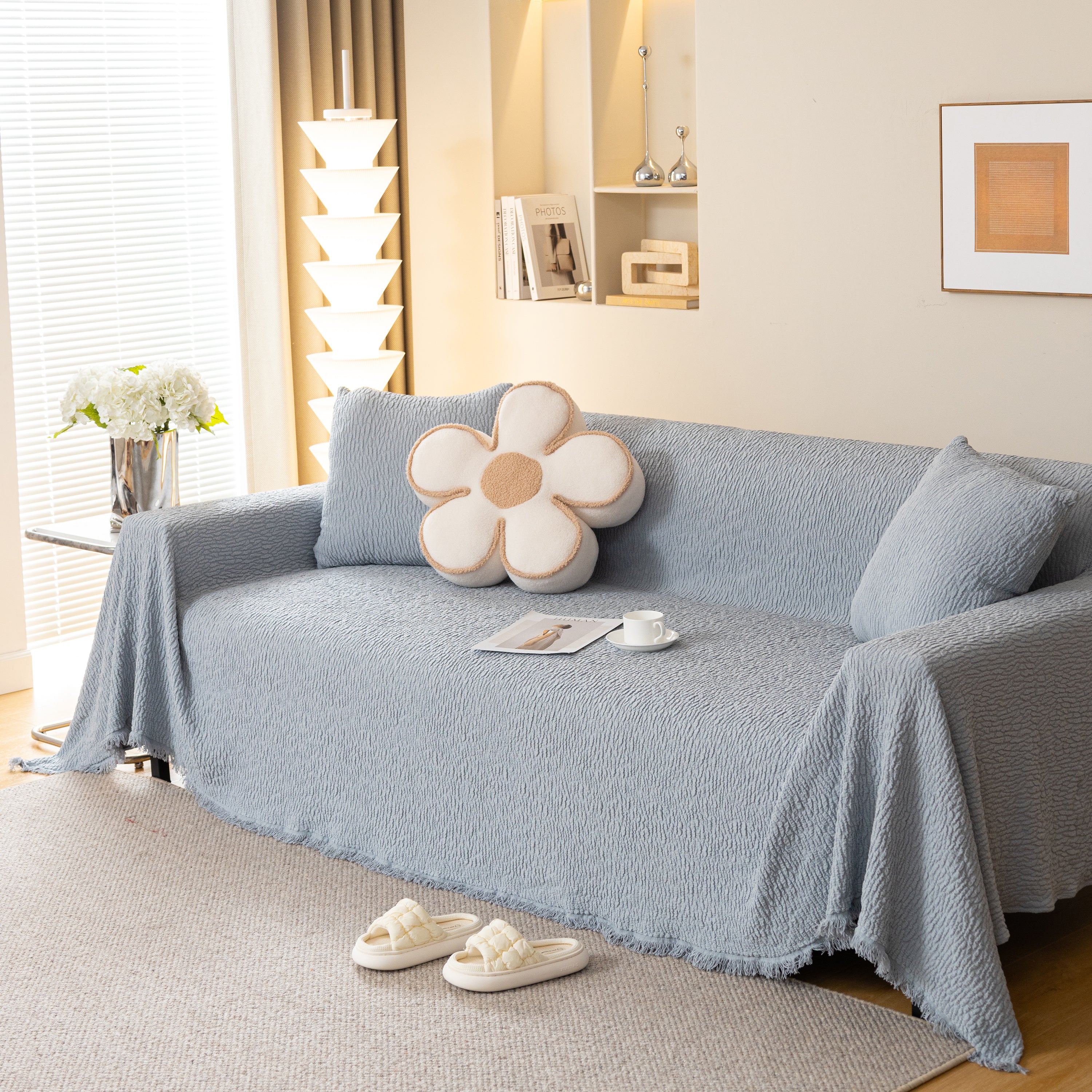 Sofa Throw Covers L-Shape Sectional Couch Cover for Dogs Cats Furniture Protector