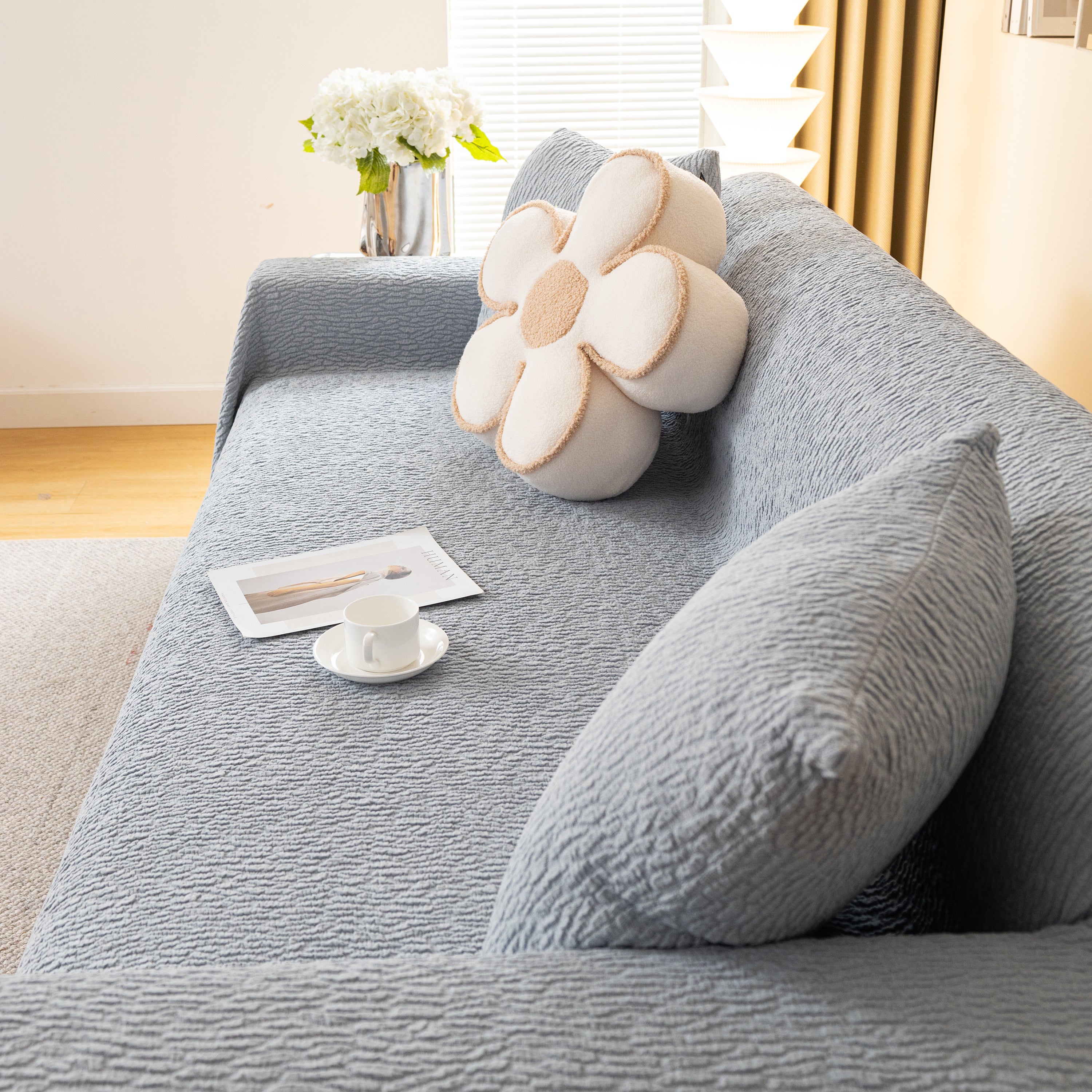 Sofa Throw Covers L-Shape Sectional Couch Cover for Dogs Cats Furniture Protector