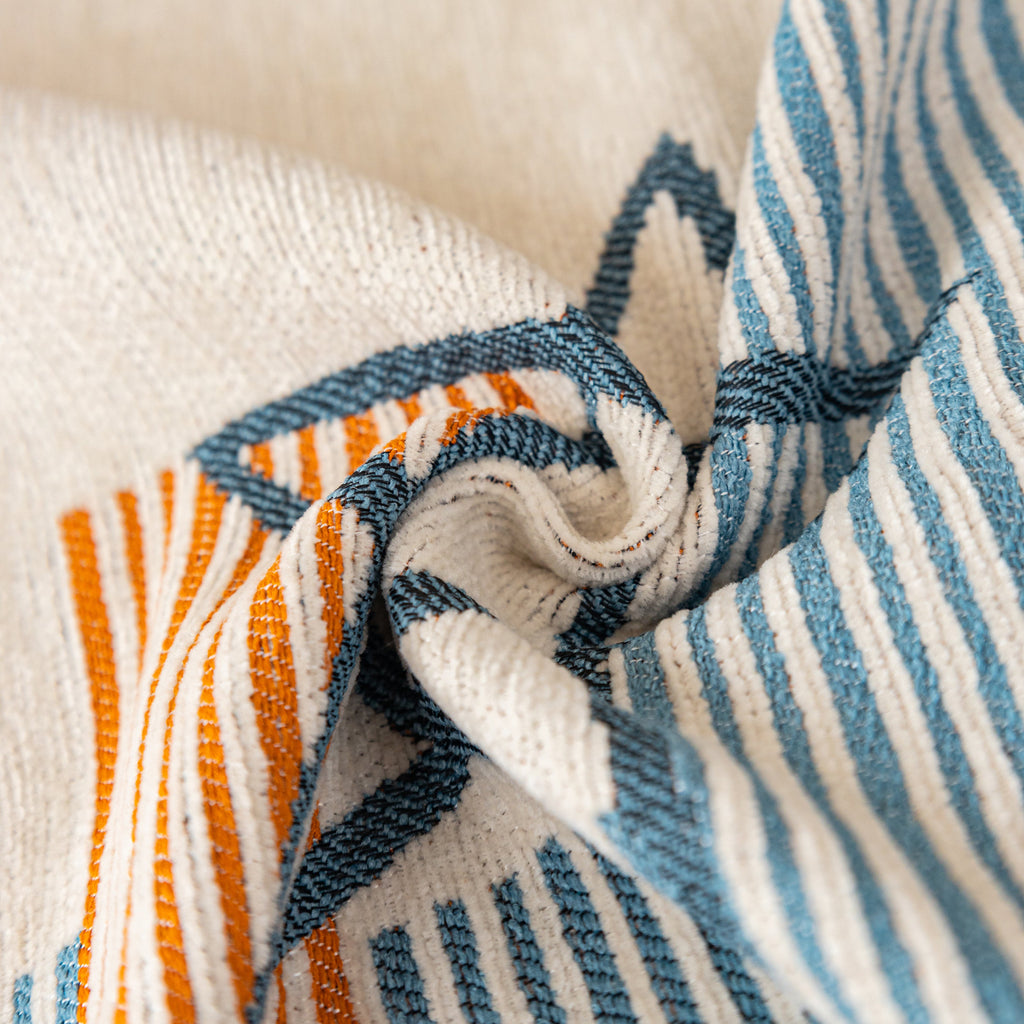 Geometric Chenille Sofa Throw Cover, Breathable Couch Protector with Tassel Fringe