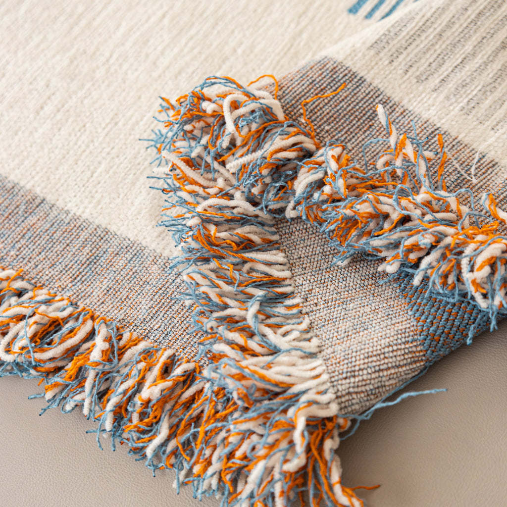 Geometric Chenille Sofa Throw Cover, Breathable Couch Protector with Tassel Fringe