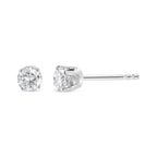 14K White Gold 5/8 Cttw Round Brilliant-Cut Lab Grown Diamond Classic 4-Prong Push back Stud Earrings (F-G Color, VS1-VS2 Clarity)