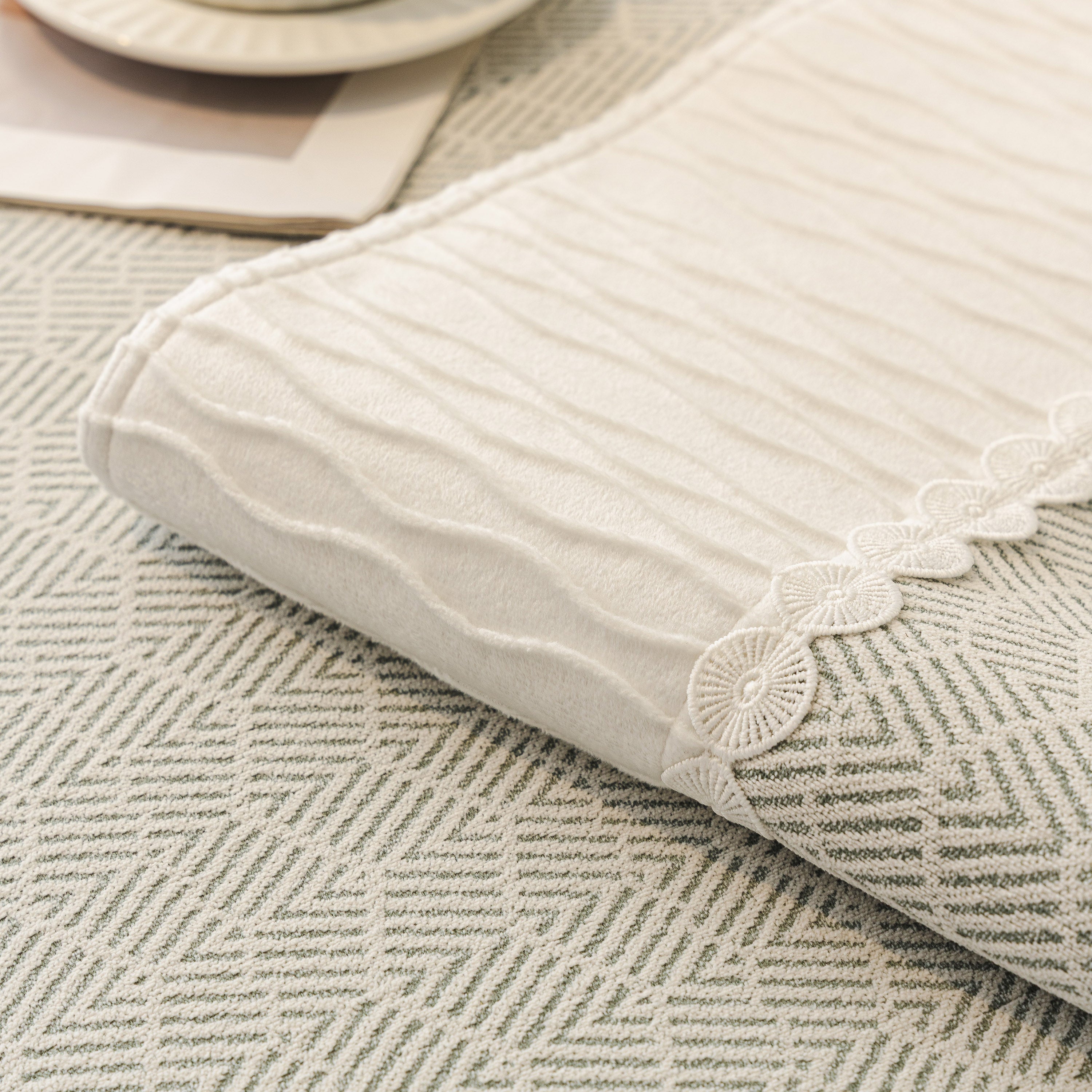 Herringbone Sofa Protector Cover, Non-Slip Couch Cover for Seat, Back & Arms