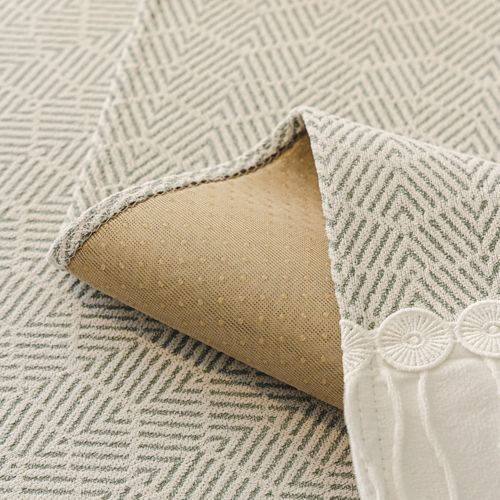 Herringbone Sofa Protector Cover, Non-Slip Couch Cover for Seat, Back & Arms