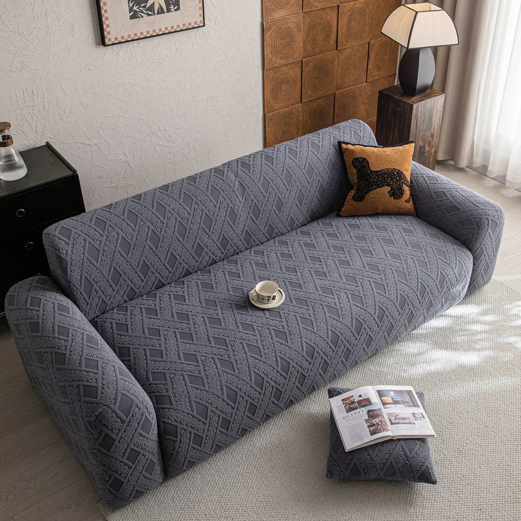 High Stretch 3D Jacquard Sofa Slipcovers, Pet Friendly Non Slip Sofa Cover Washable
