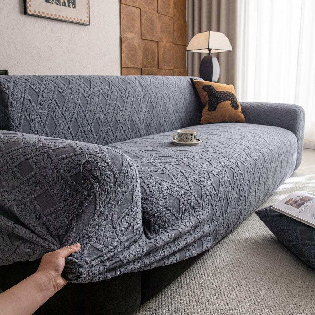 High Stretch 3D Jacquard Sofa Slipcovers, Pet Friendly Non Slip Sofa Cover Washable