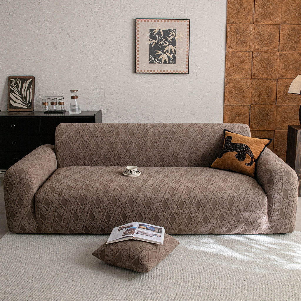 High Stretch 3D Jacquard Sofa Slipcovers, Pet Friendly Non Slip Sofa Cover Washable